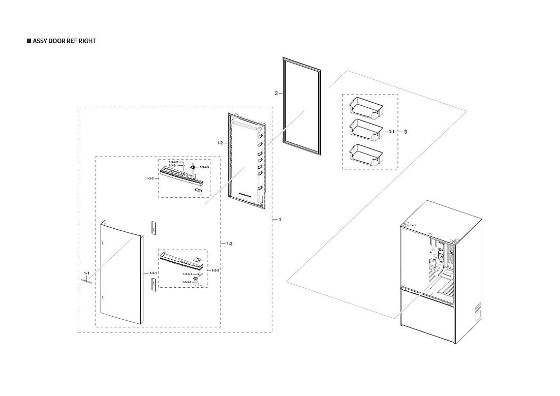 RIGHT REFRIGERATOR DOOR PARTS