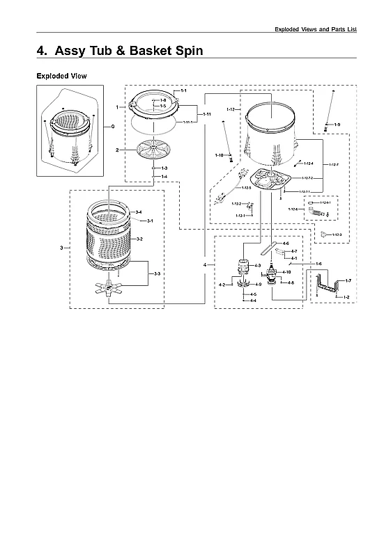TUB & BASKET SPIN ASSY