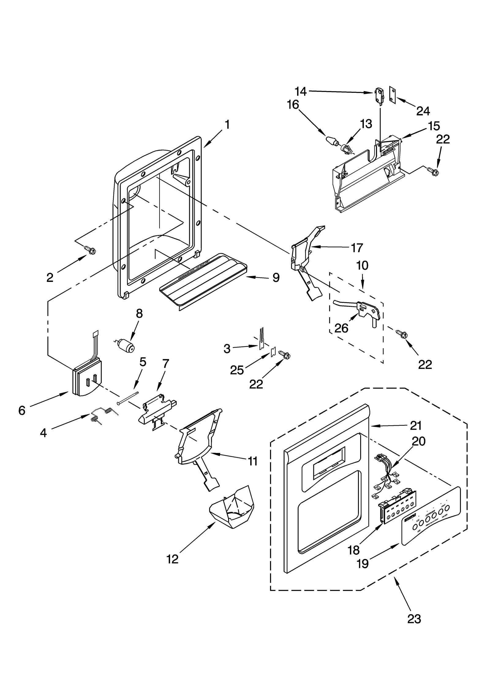 DISPENSER FRONT PARTS