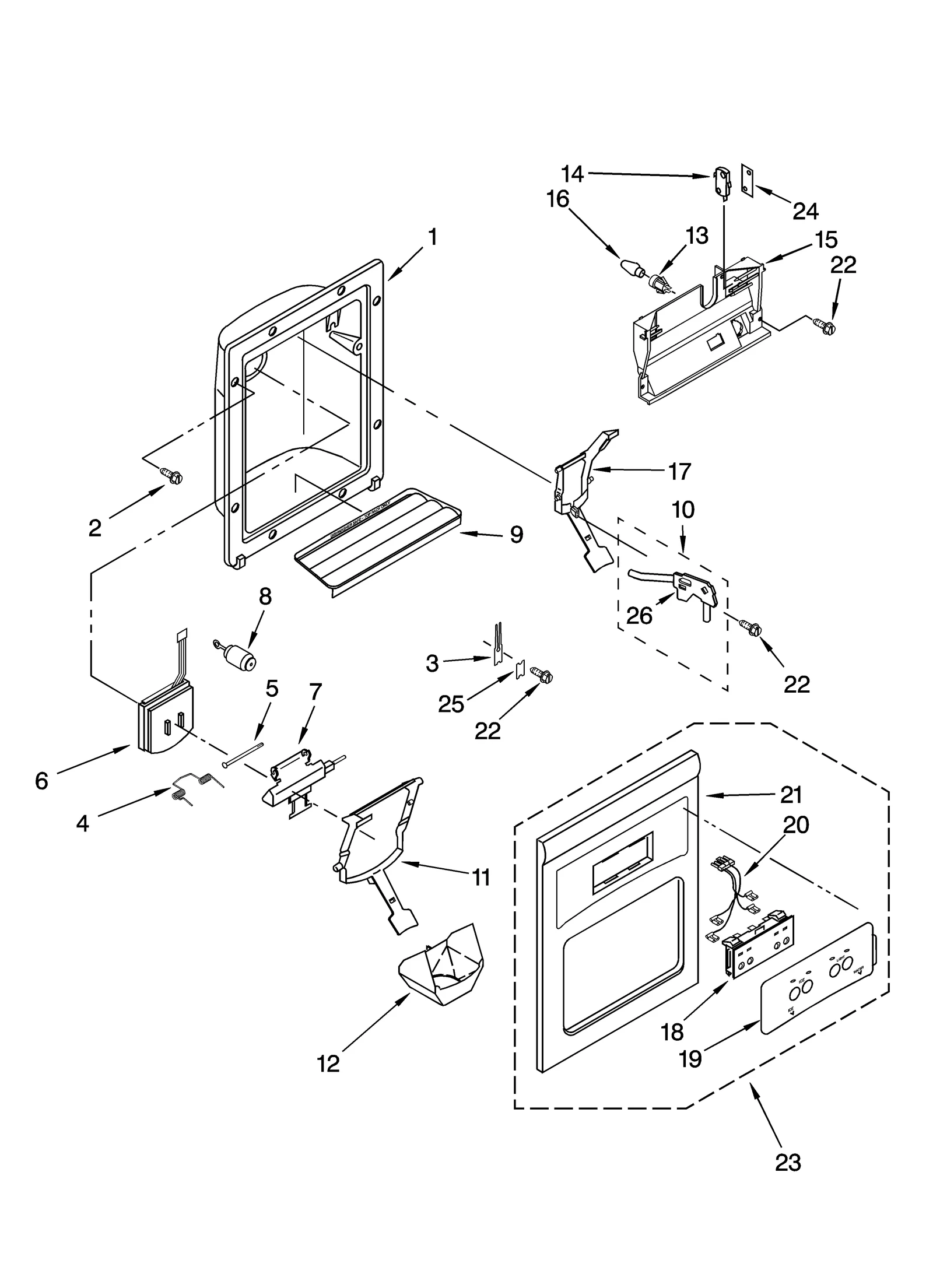 DISPENSER FRONT PARTS