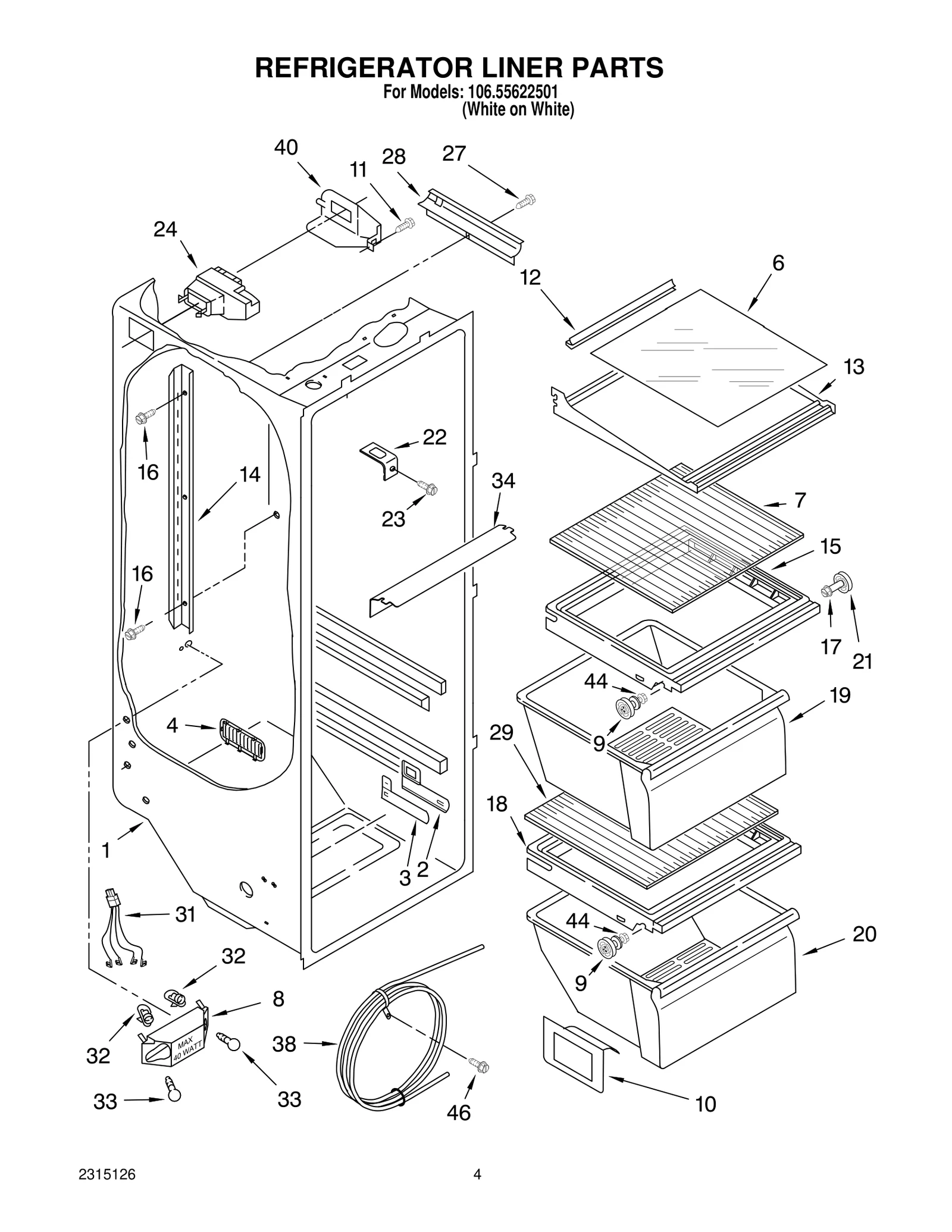 REFRIGERATOR LINER PARTS