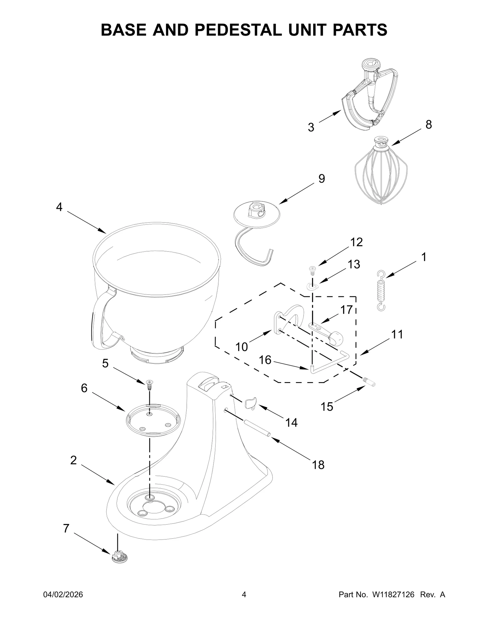 BASE AND PEDESTAL UNIT PARTS
