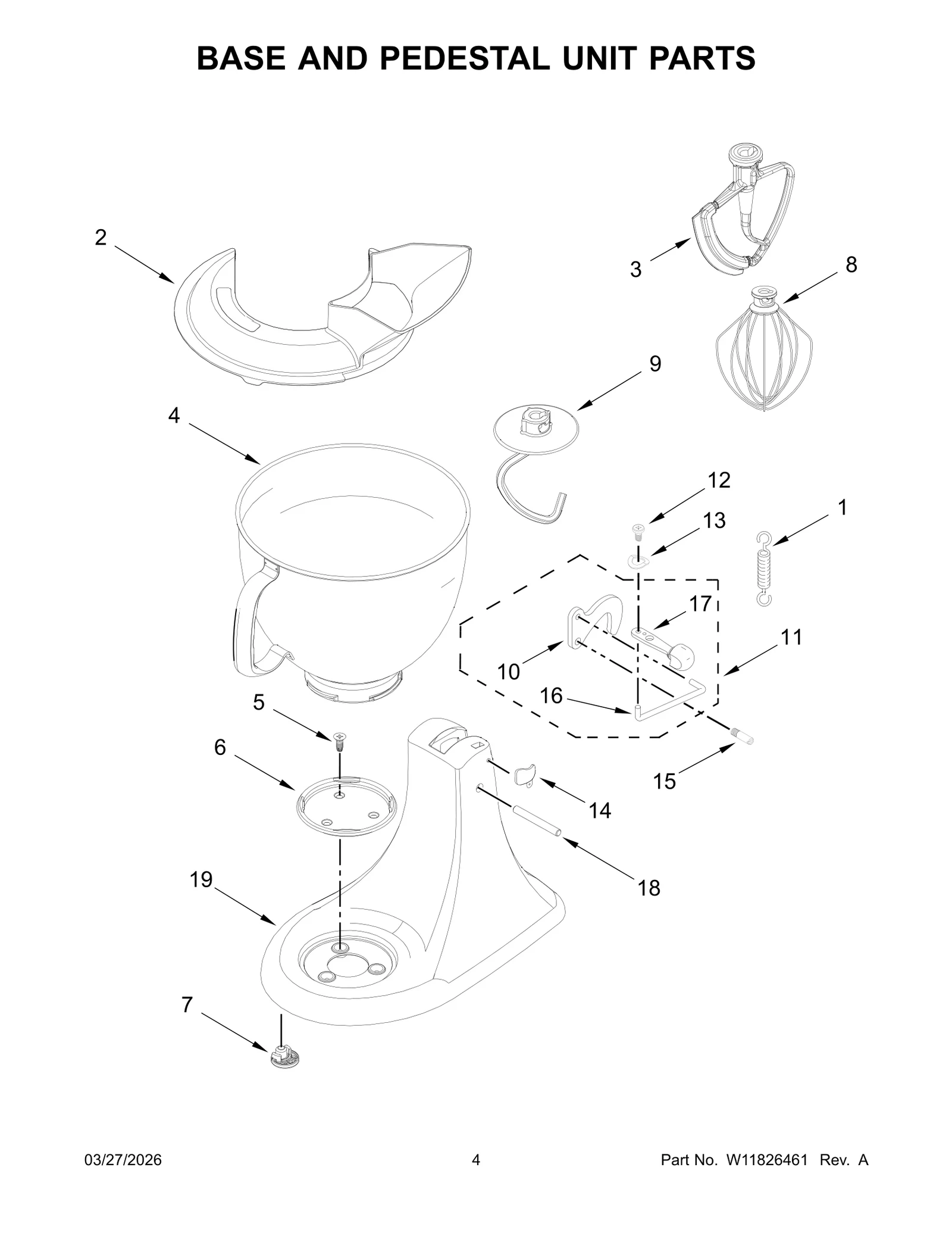 BASE AND PEDESTAL UNIT PARTS