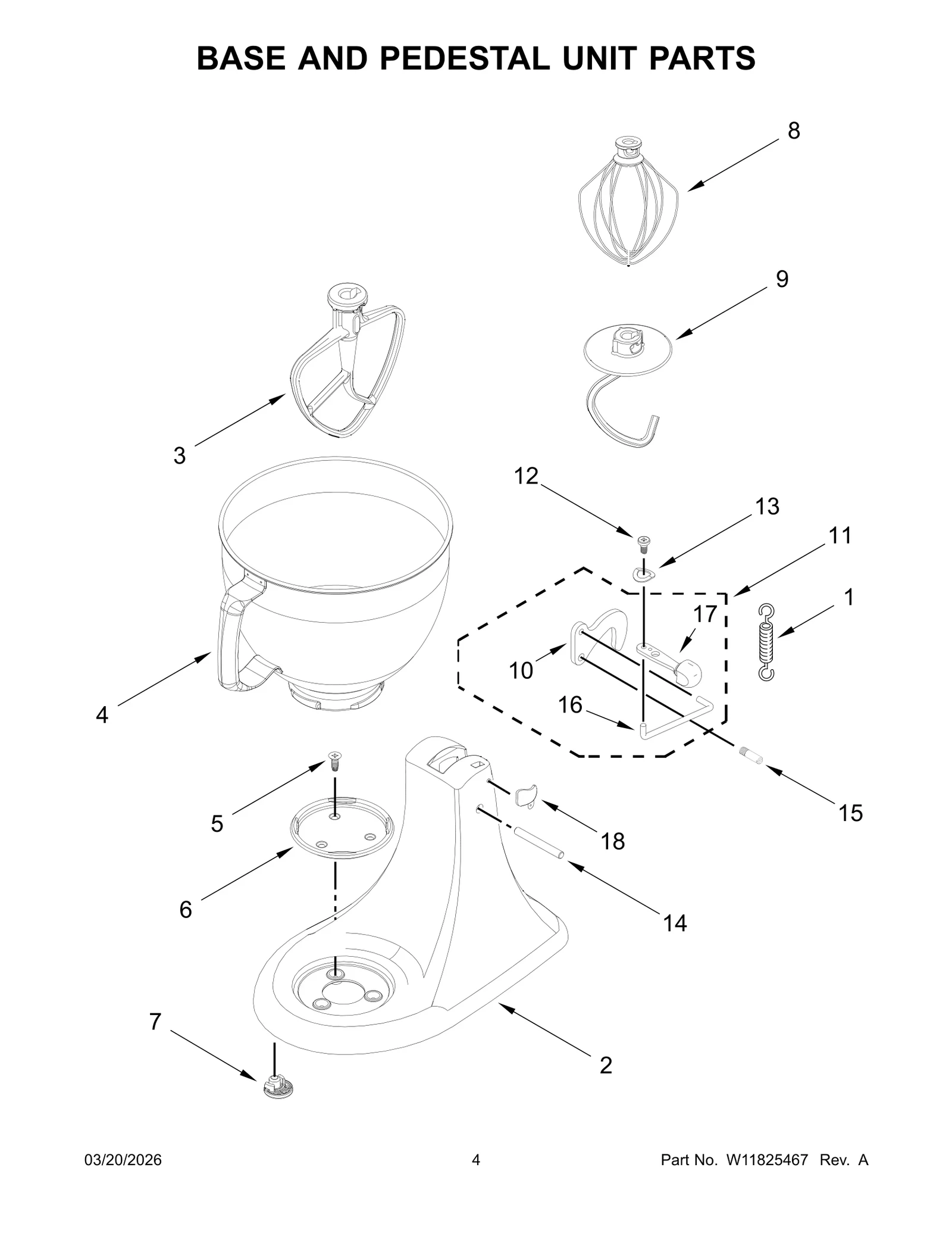 BASE AND PEDESTAL UNIT PARTS