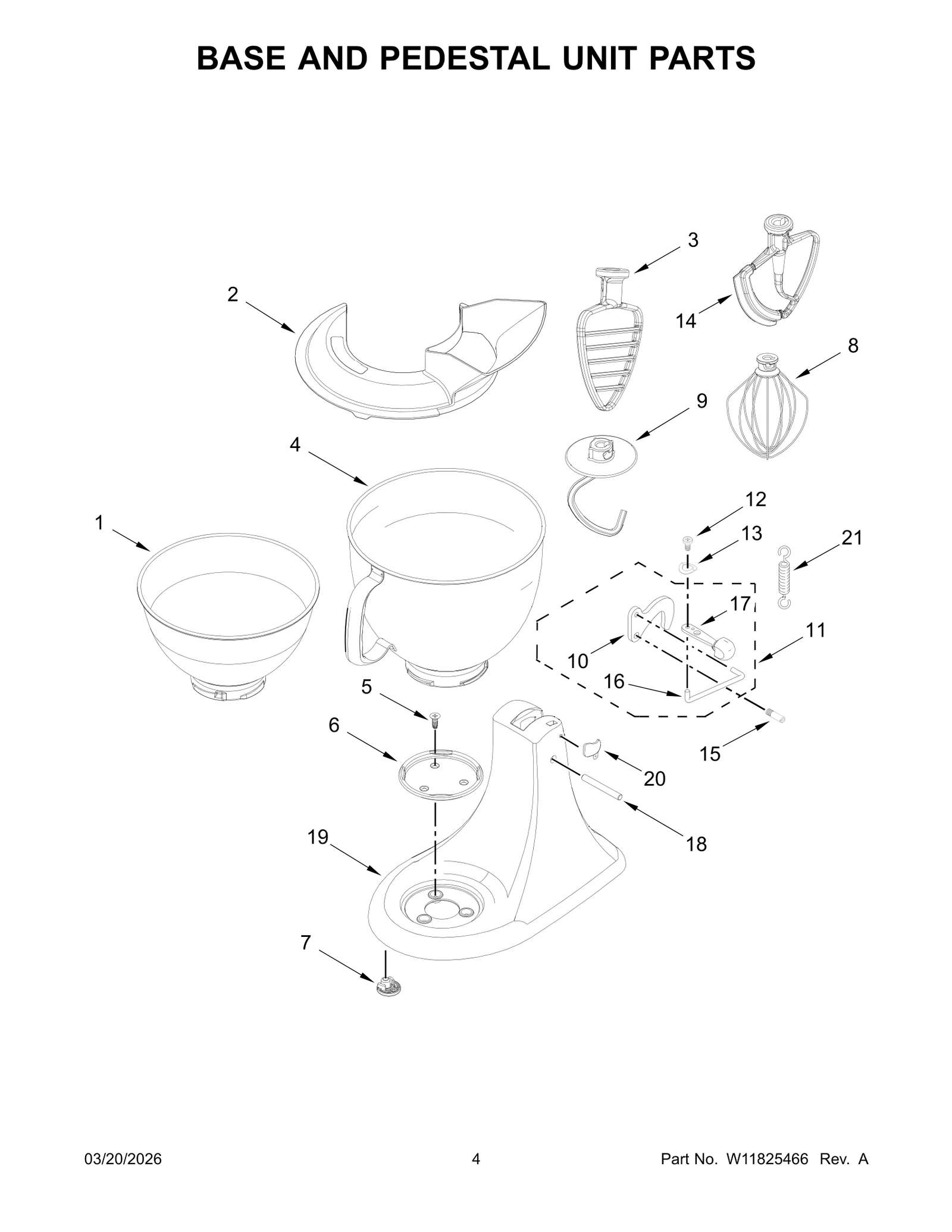 BASE AND PEDESTAL UNIT PARTS