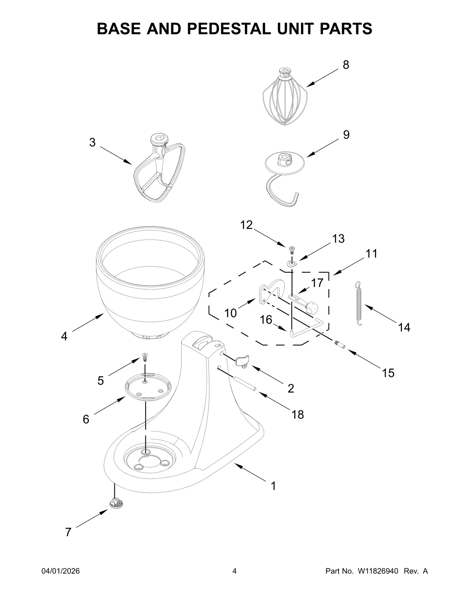 BASE AND PEDESTAL UNIT PARTS