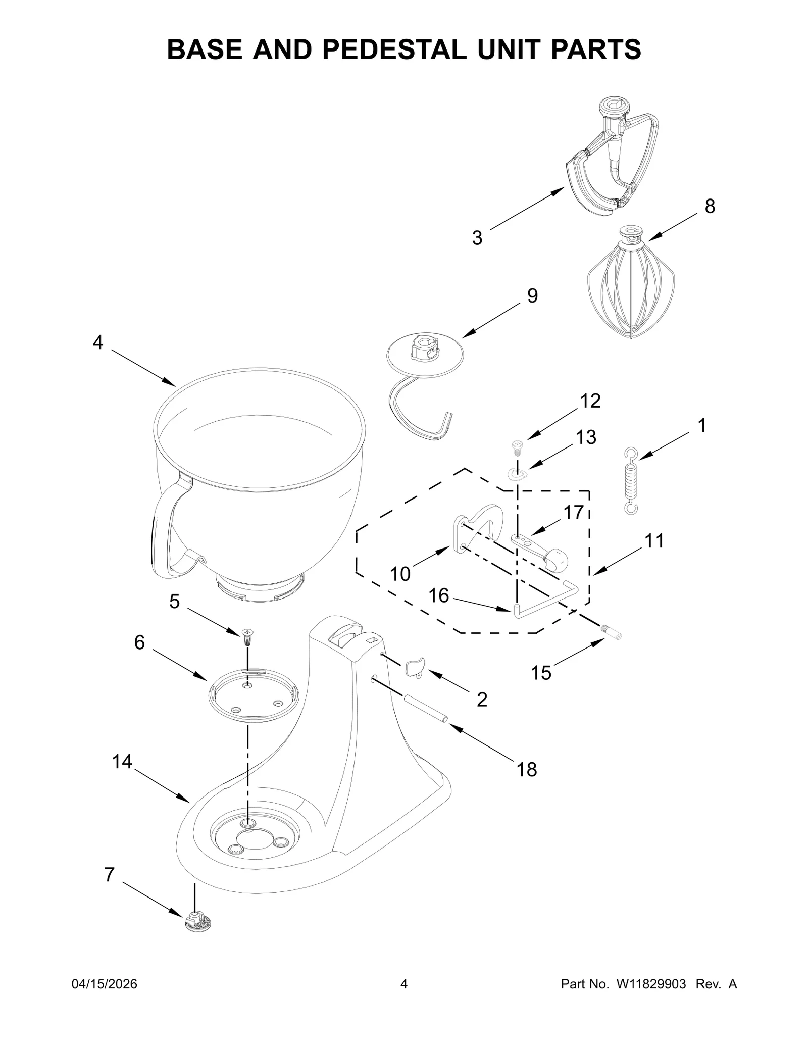 BASE AND PEDESTAL UNIT PARTS