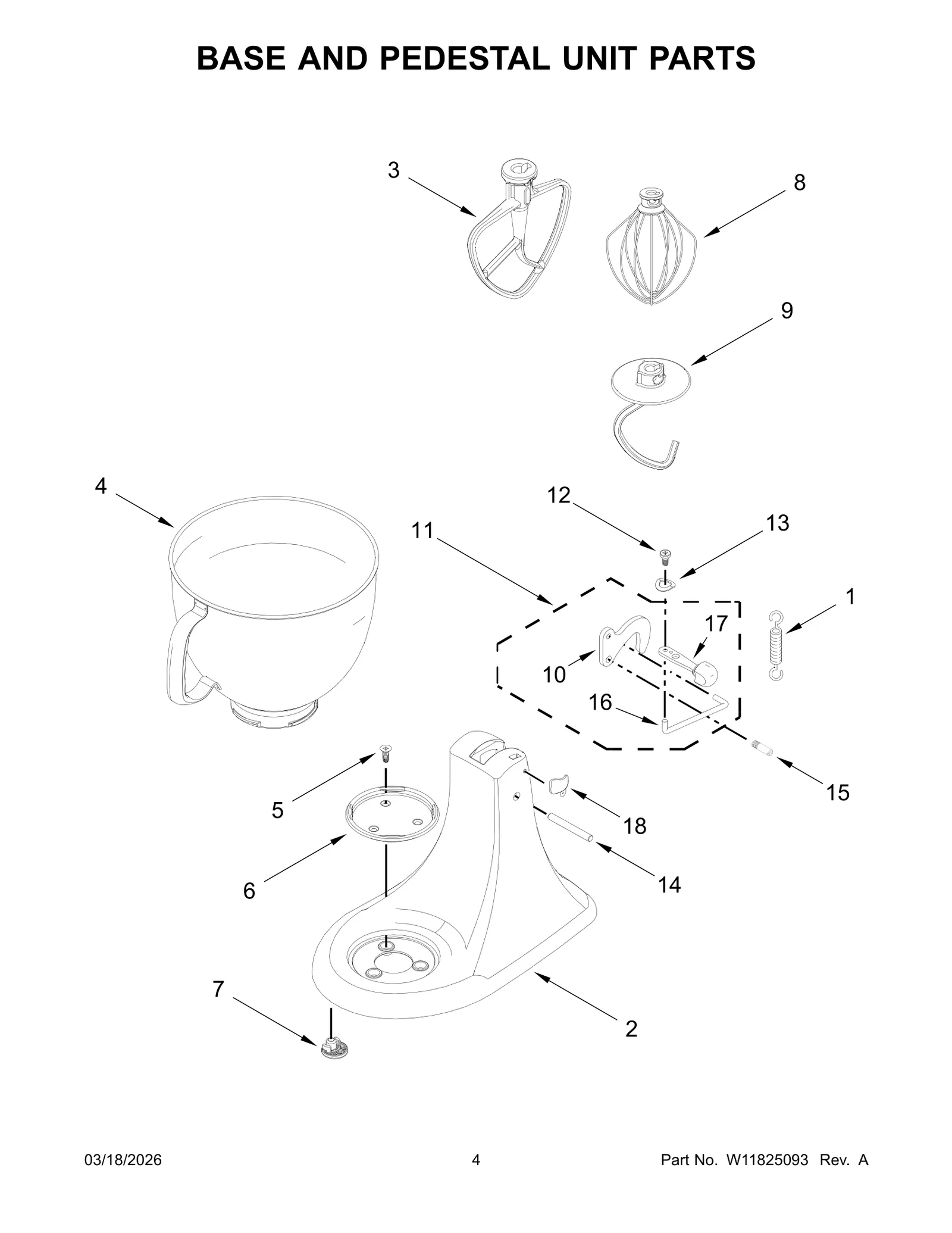 BASE AND PEDESTAL UNIT PARTS