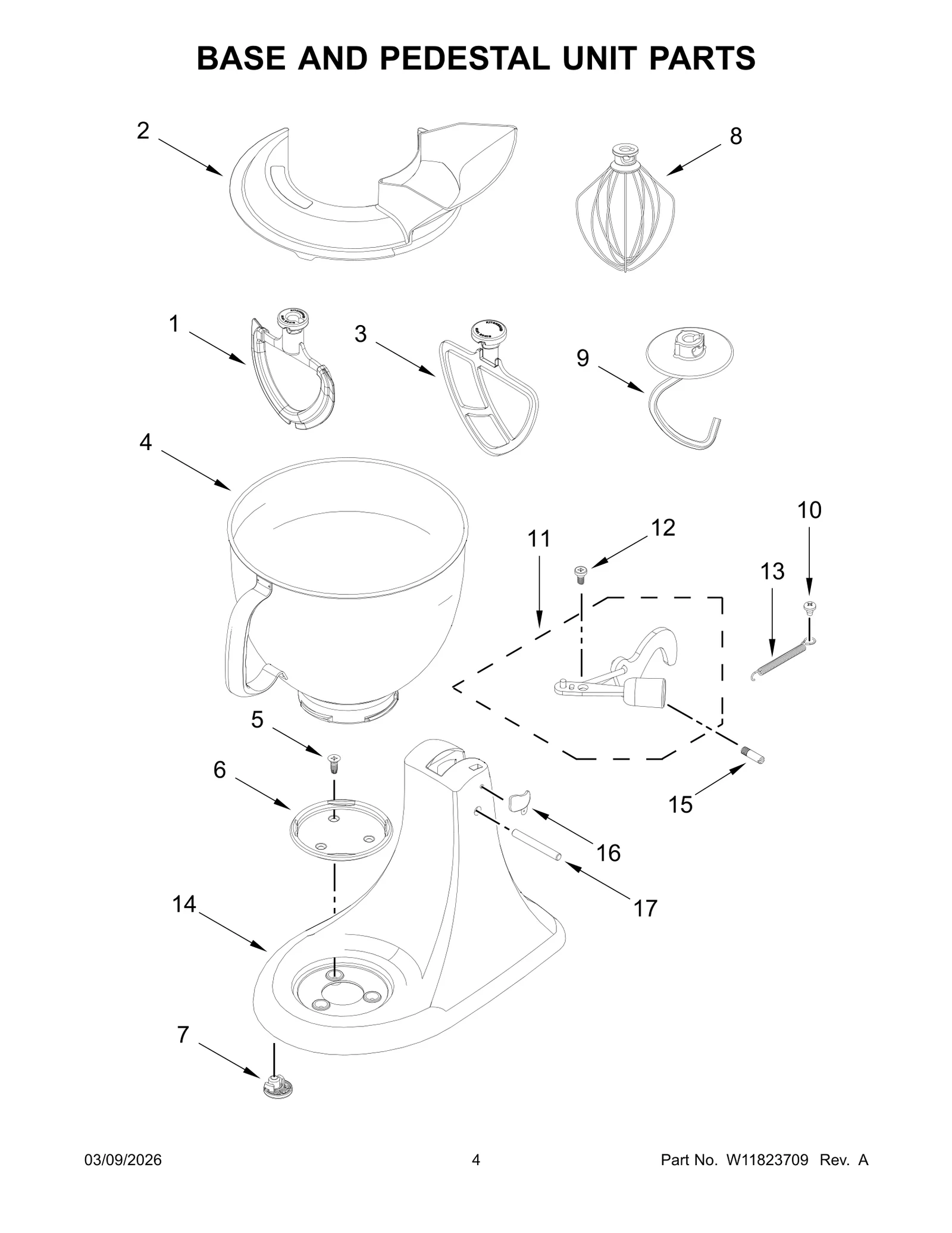 BASE AND PEDESTAL UNIT PARTS