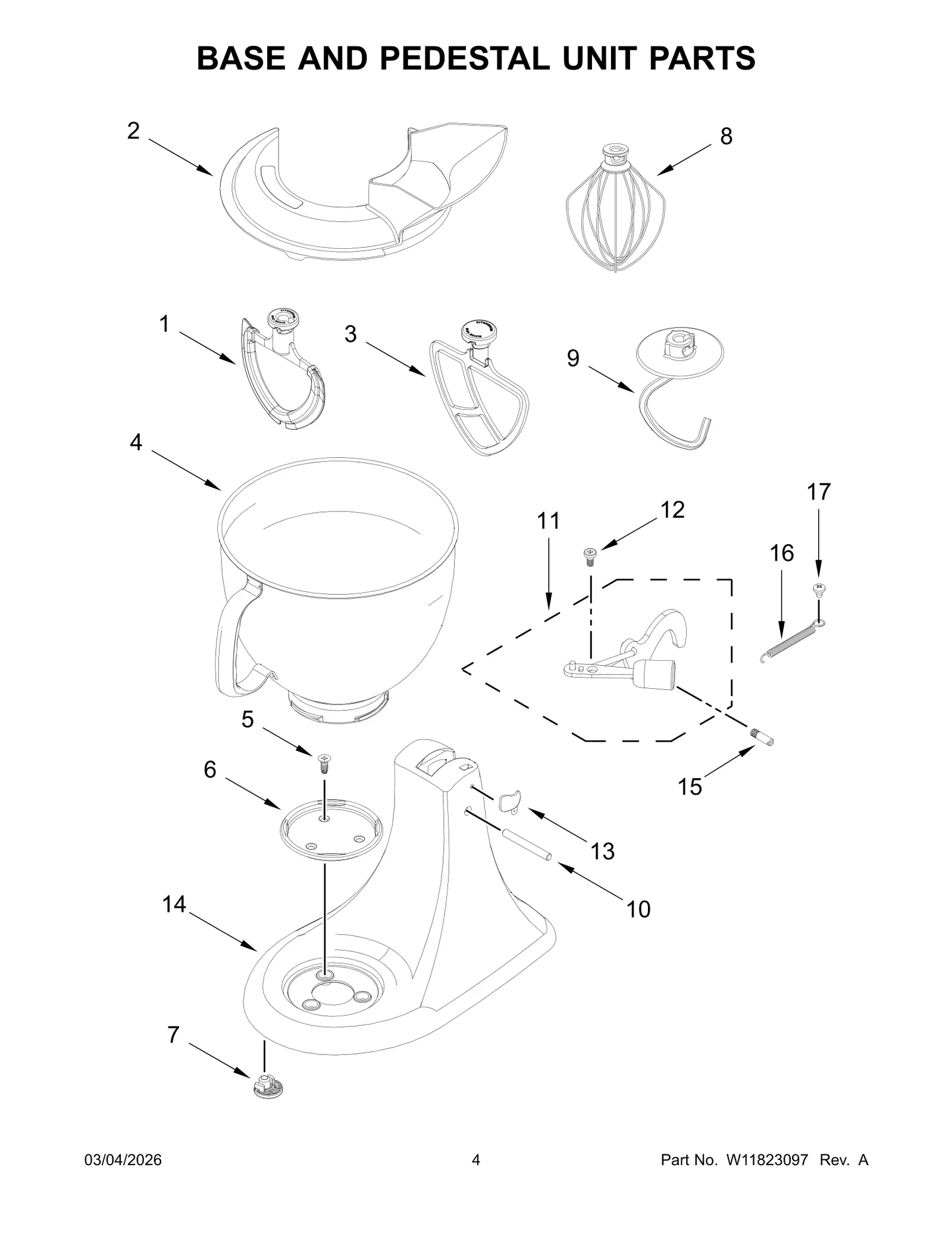 BASE AND PEDESTAL UNIT PARTS