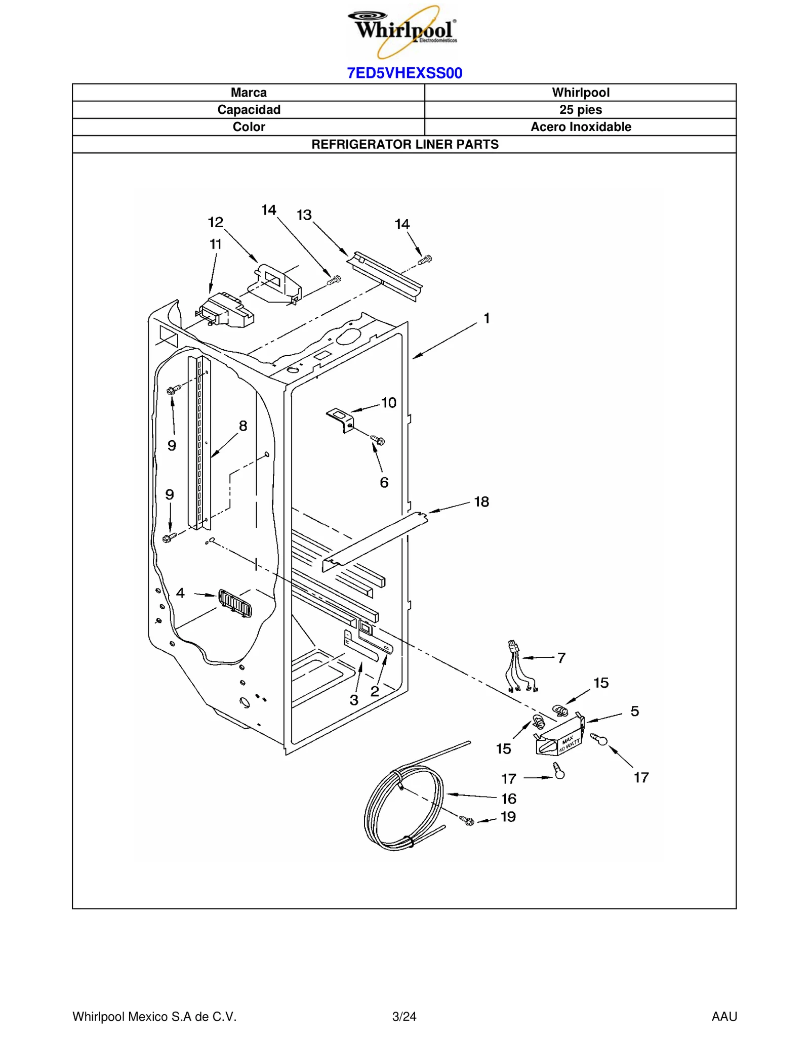REFRIGERATOR LINER PARTS