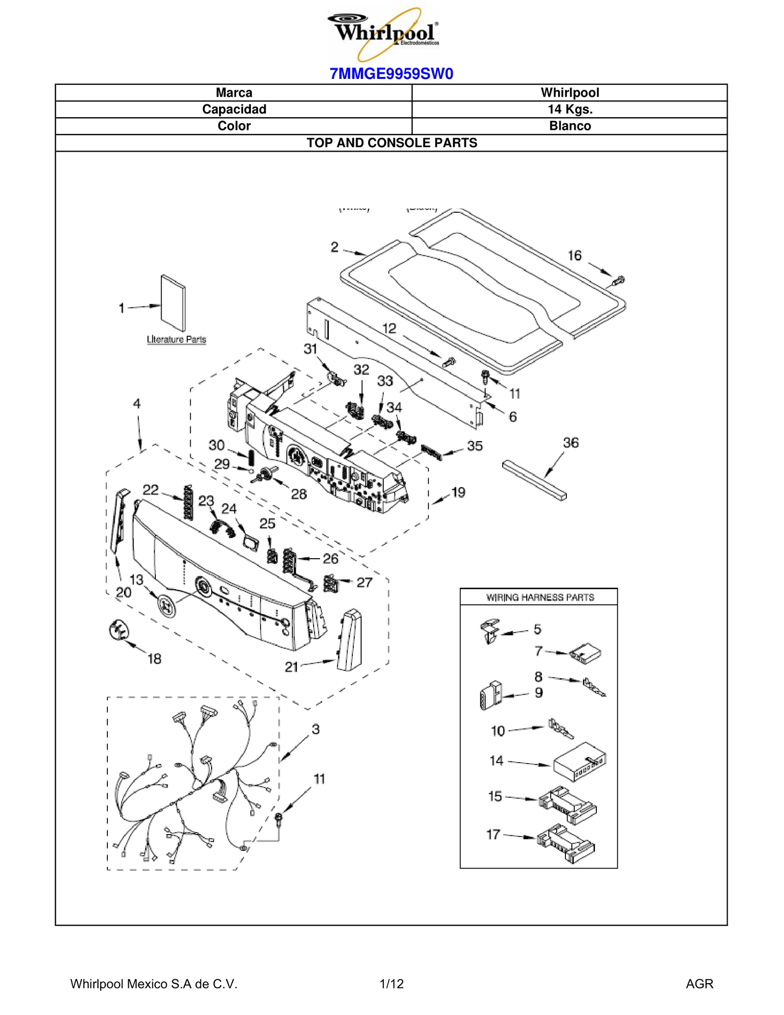 TOP AND CONSOLE PARTS