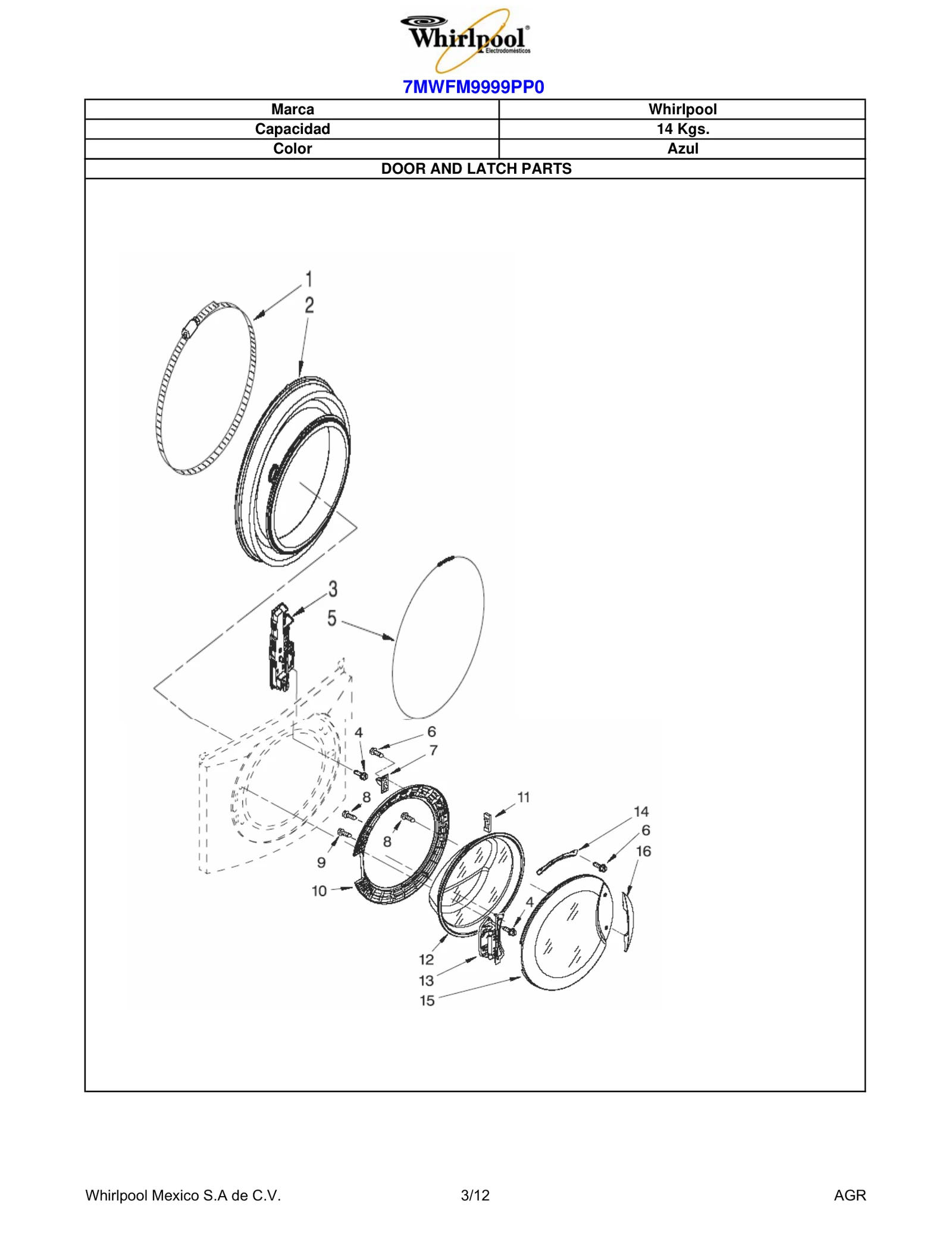 DOOR AND LATCH PARTS