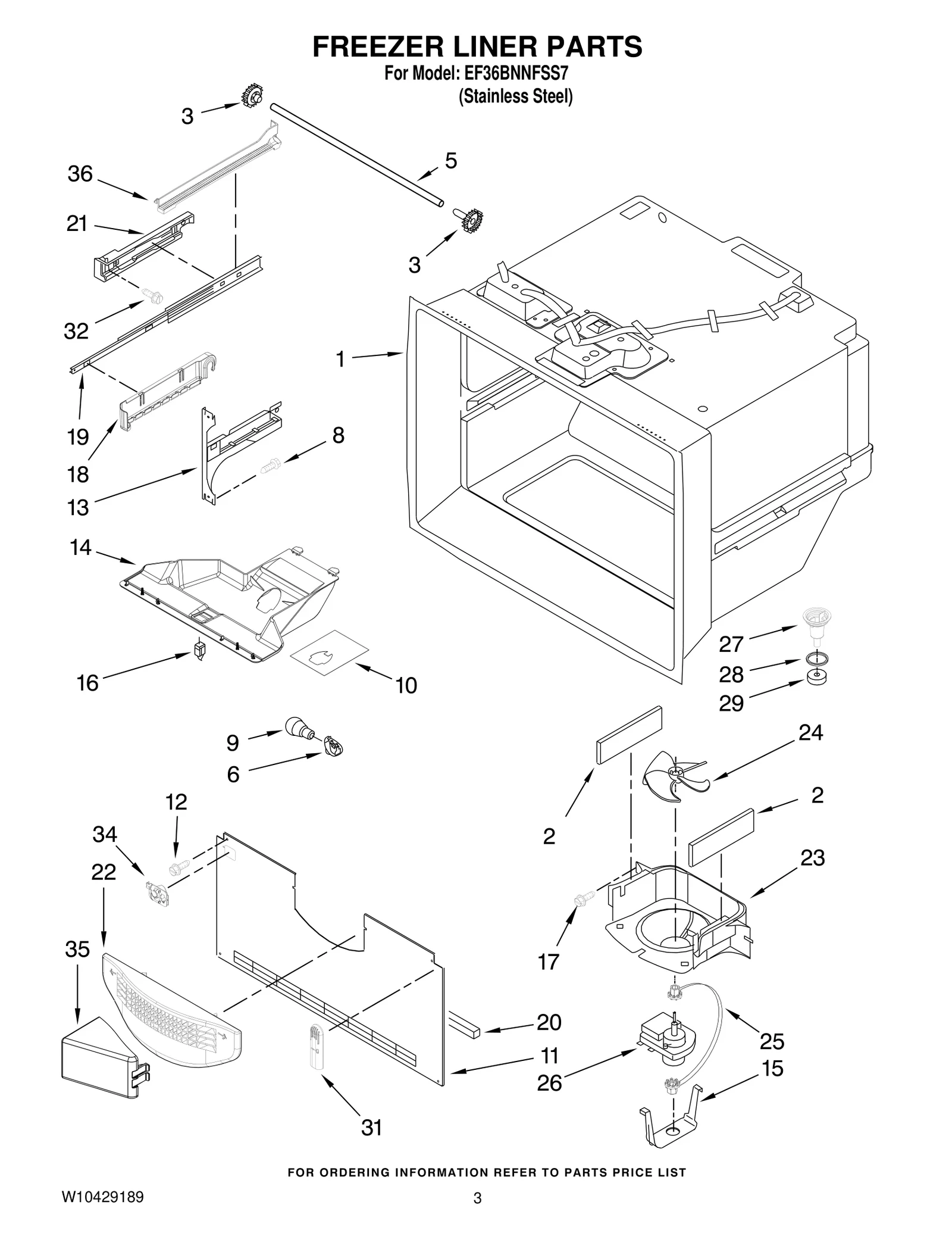 FREEZER LINER PARTS