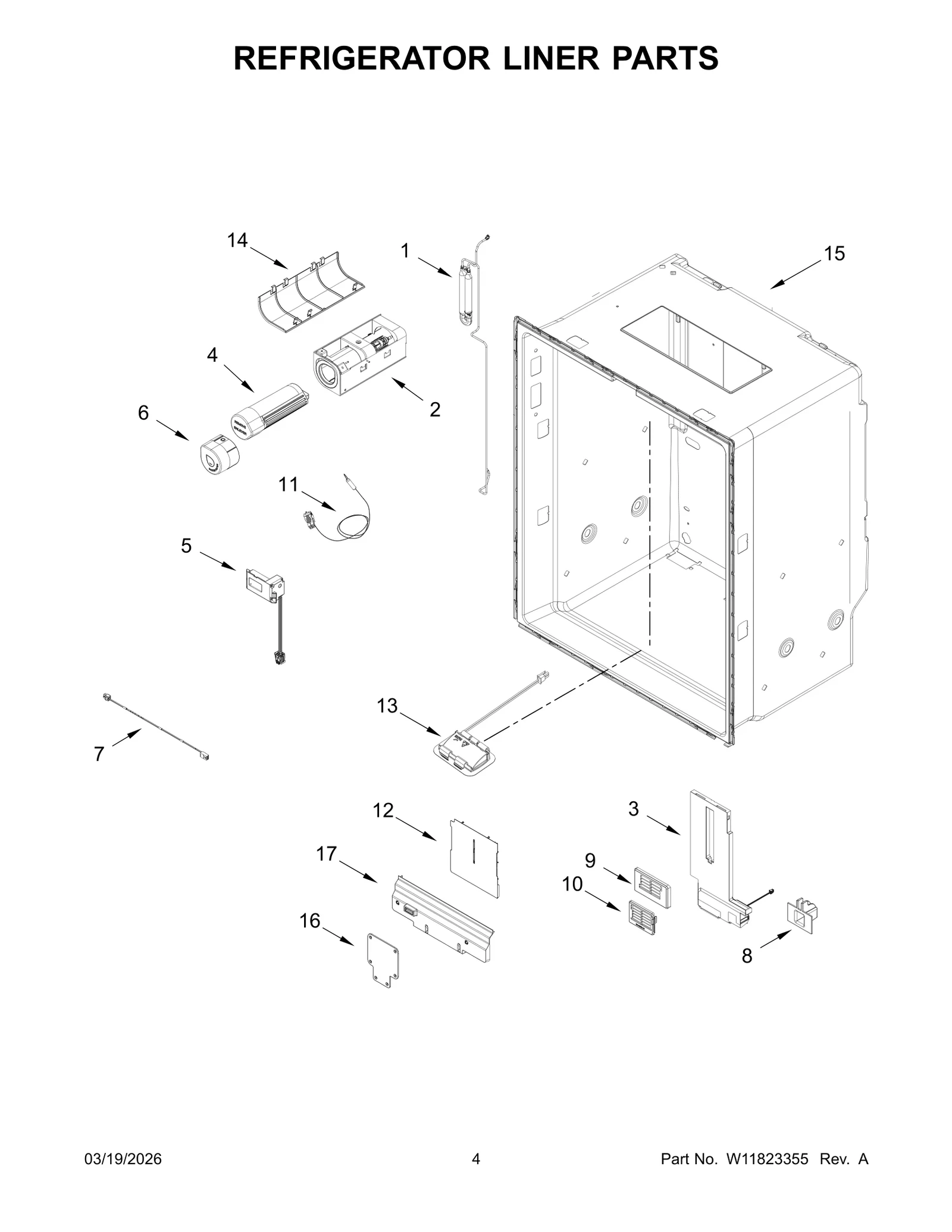 REFRIGERATOR LINER PARTS
