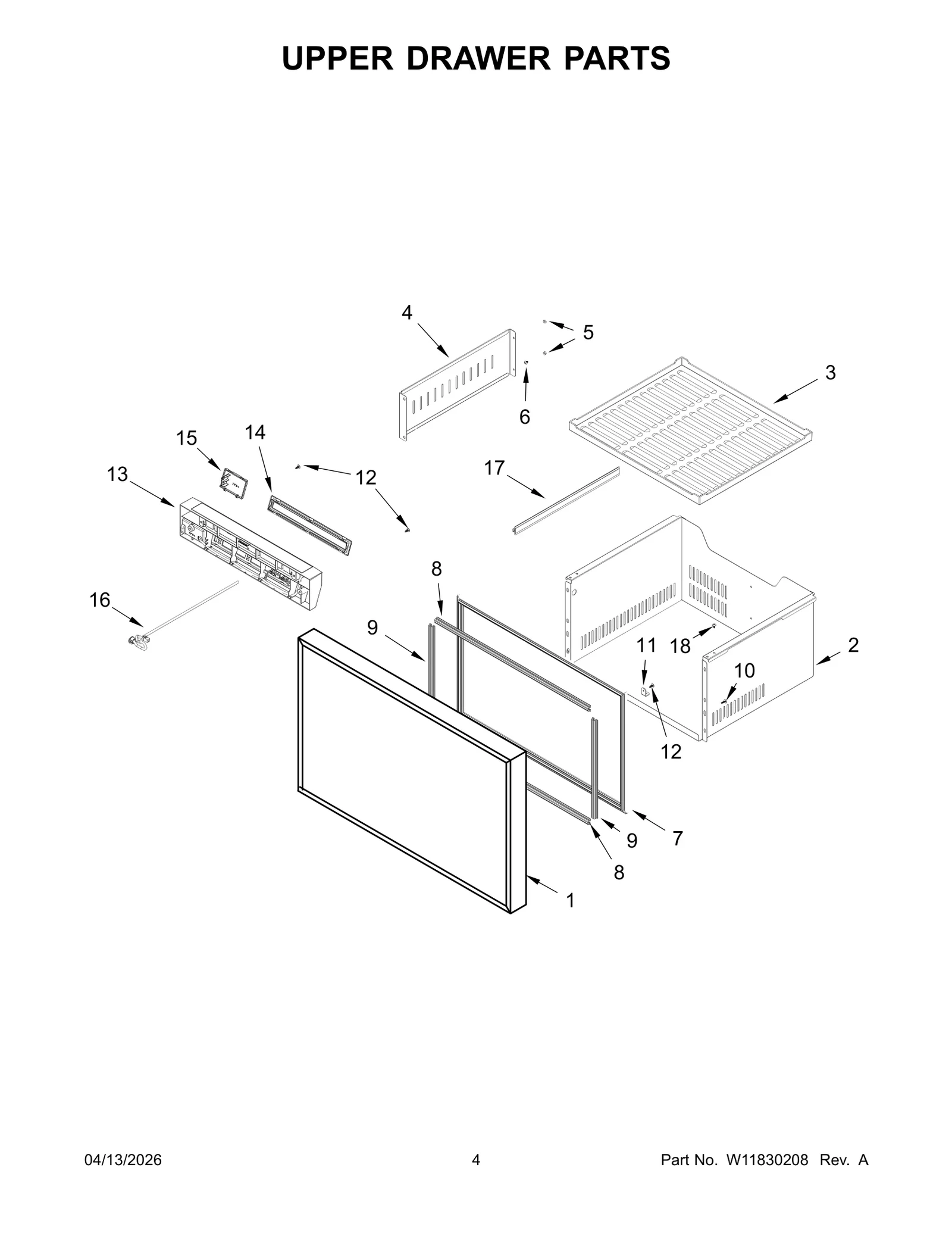 UPPER DRAWER PARTS