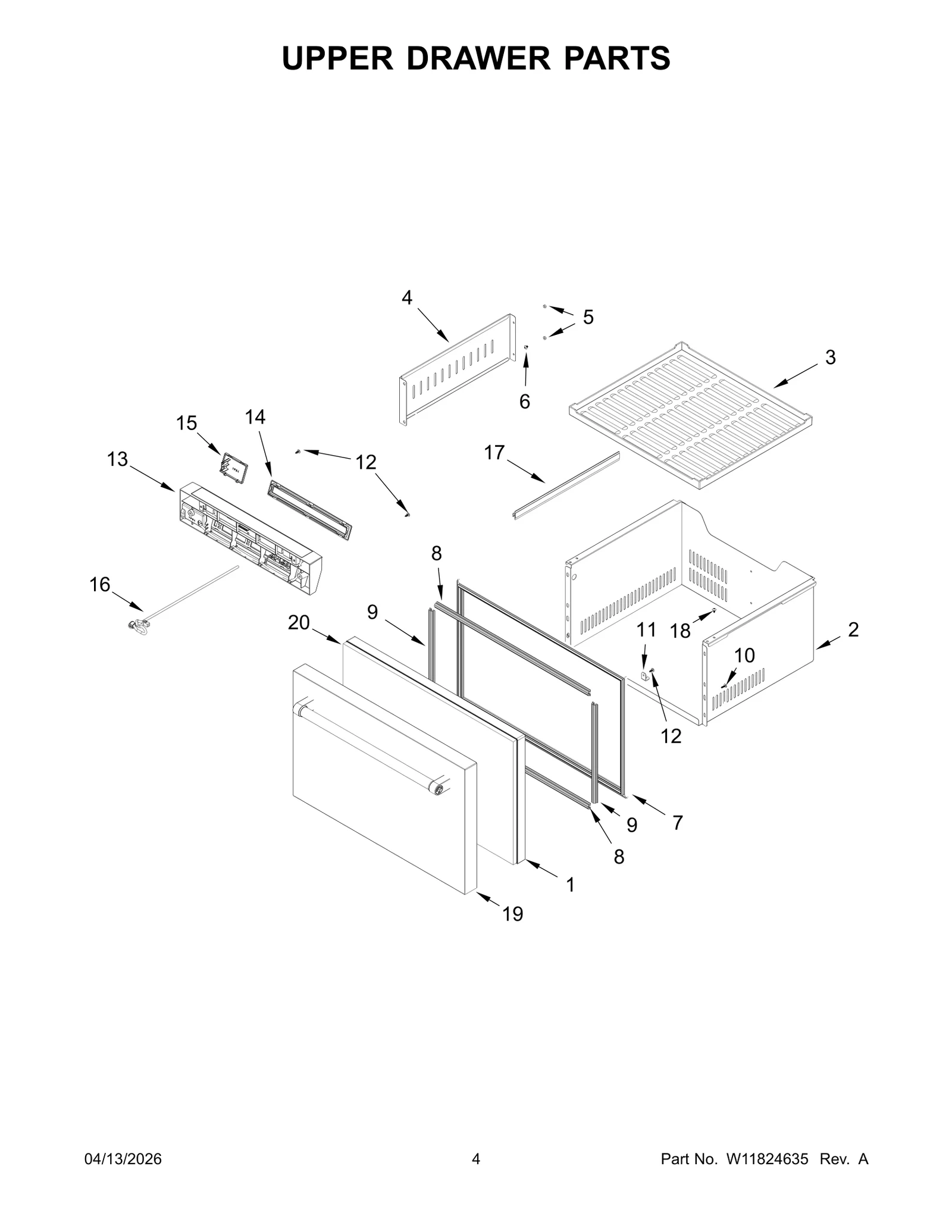 UPPER DRAWER PARTS