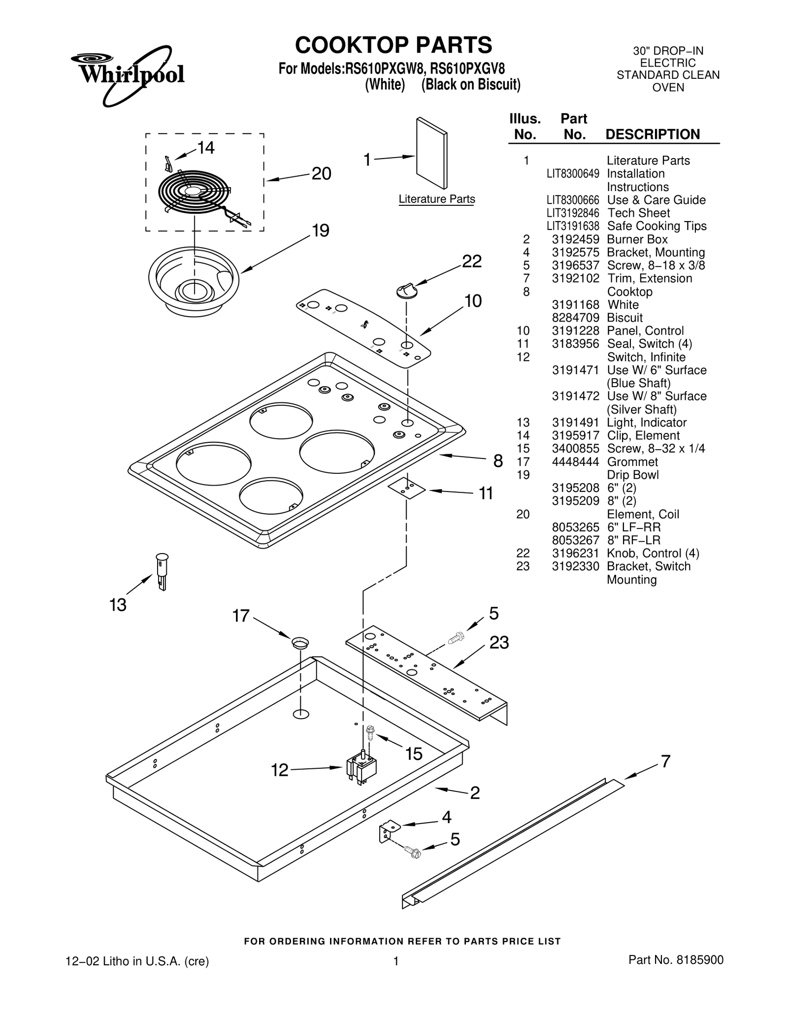 COOKTOP PARTS