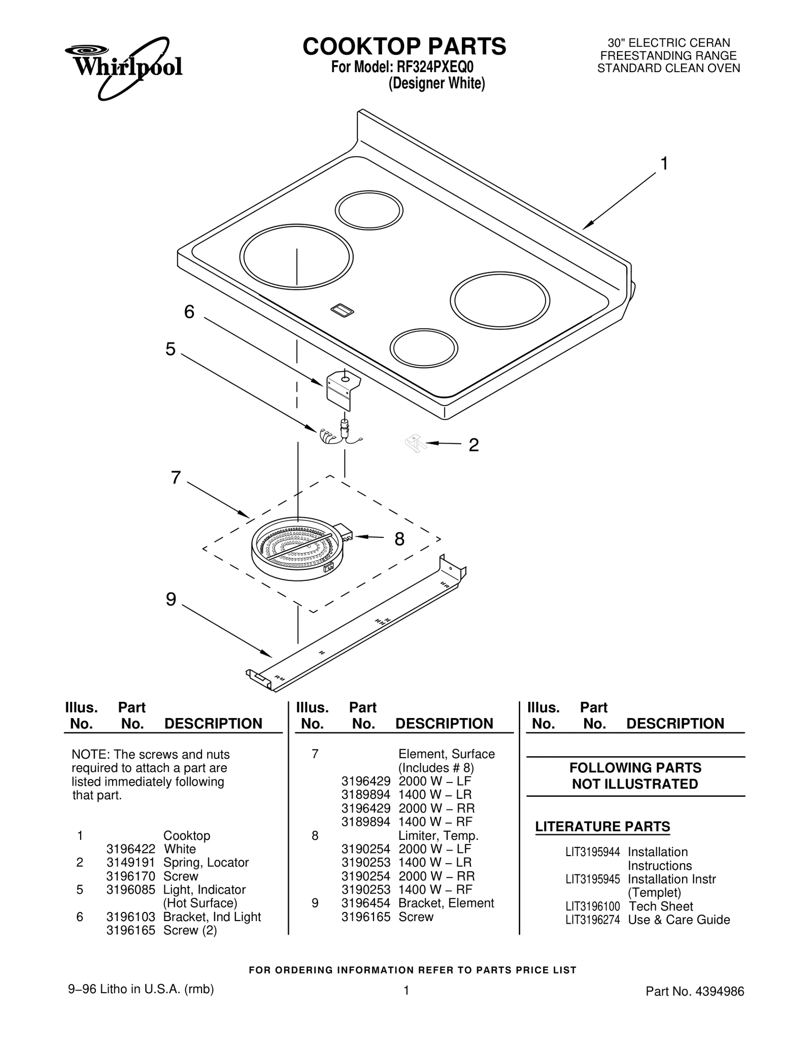 COOKTOP PARTS