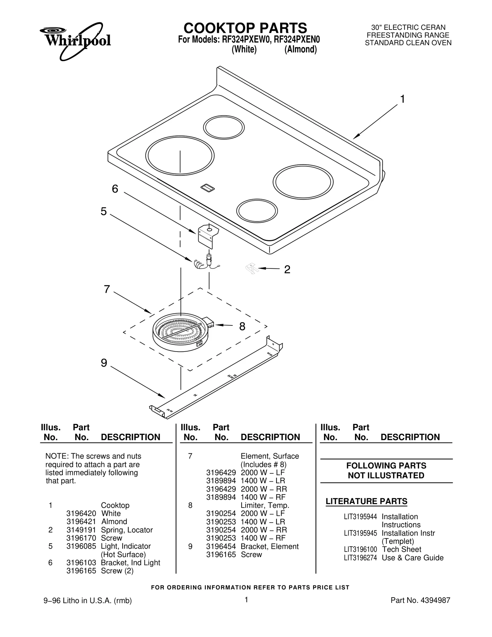 COOKTOP PARTS
