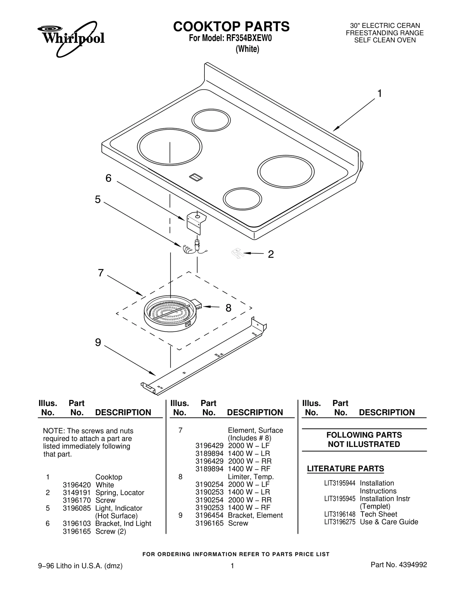 COOKTOP PARTS