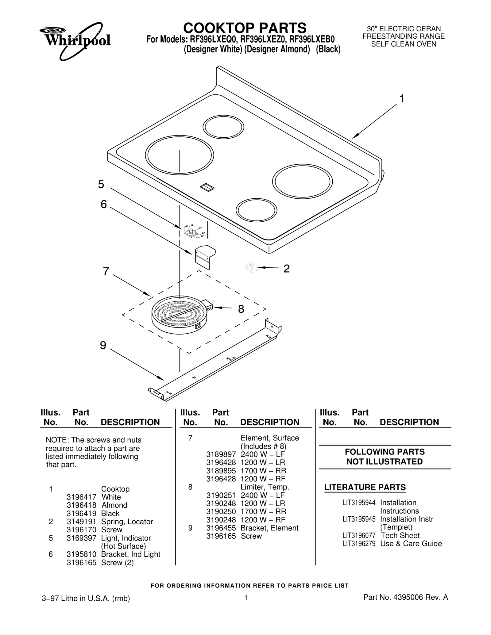 COOKTOP PARTS