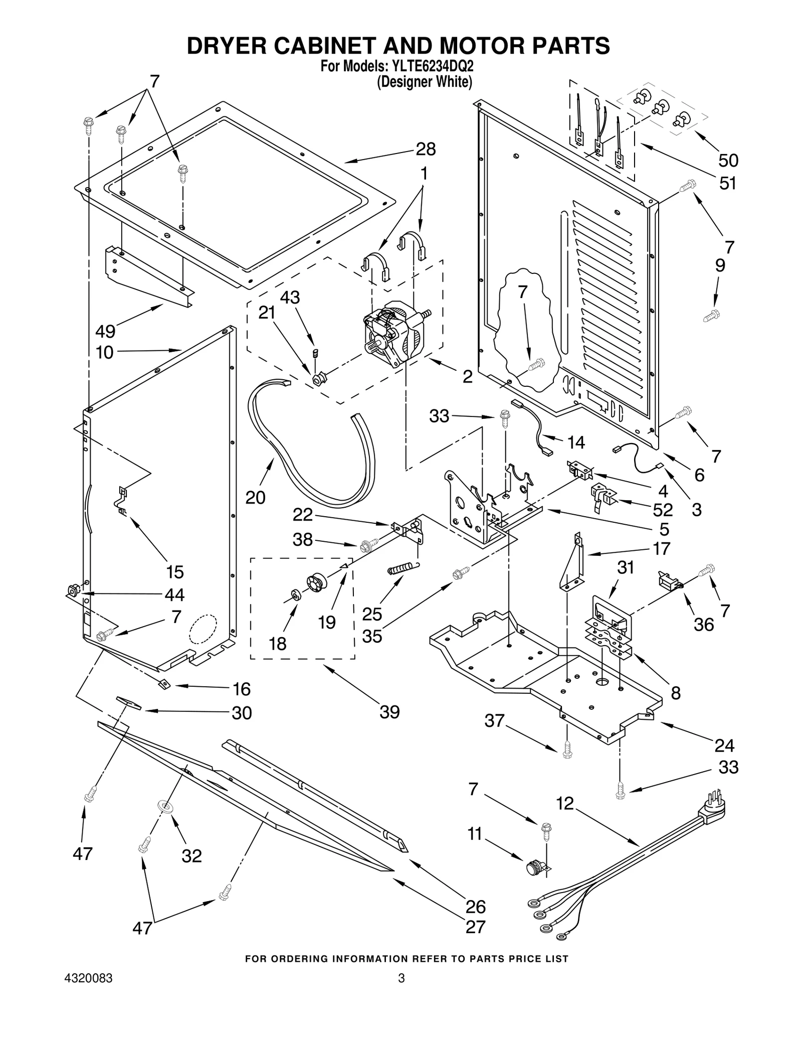 DRYER CABINET AND MOTOR PARTS