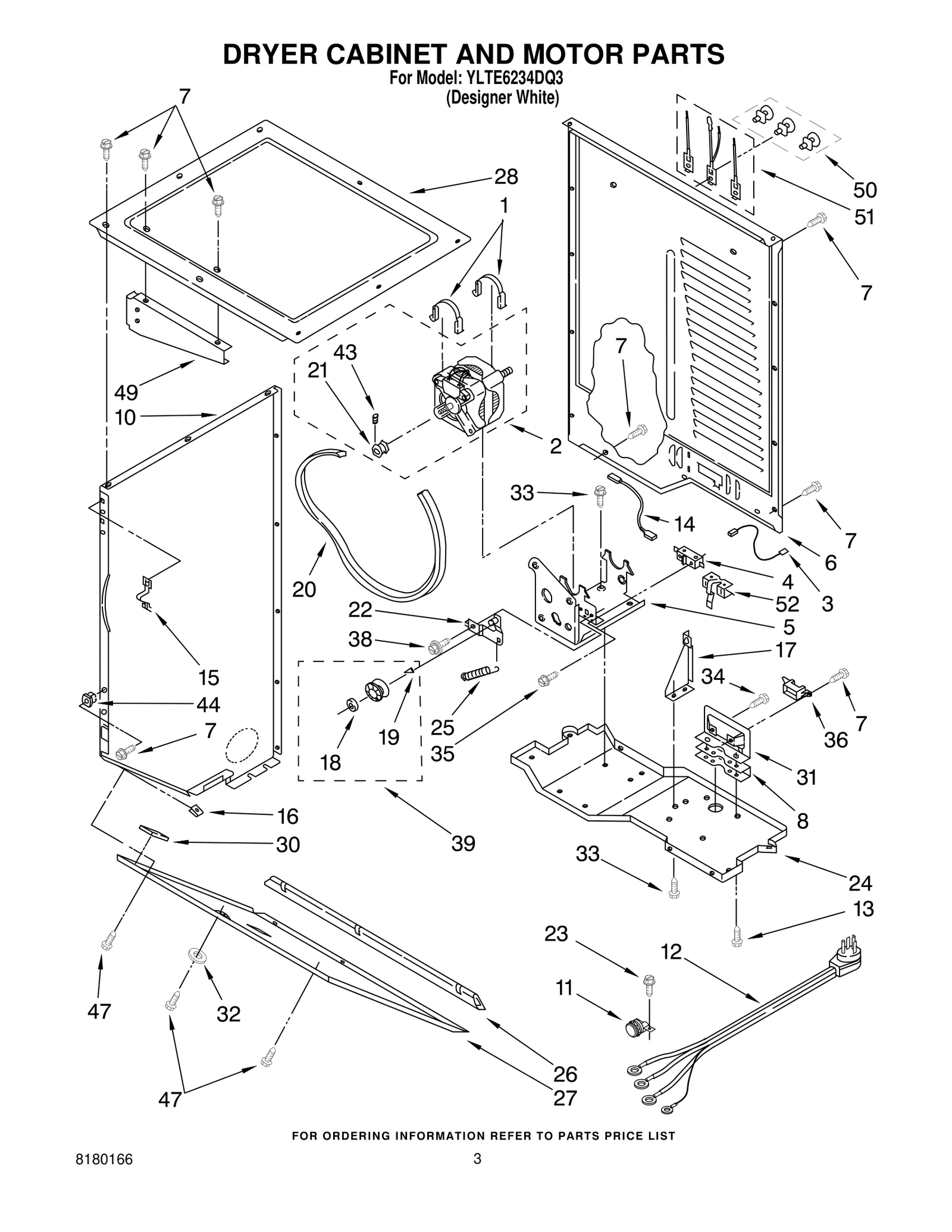 DRYER CABINET AND MOTOR PARTS