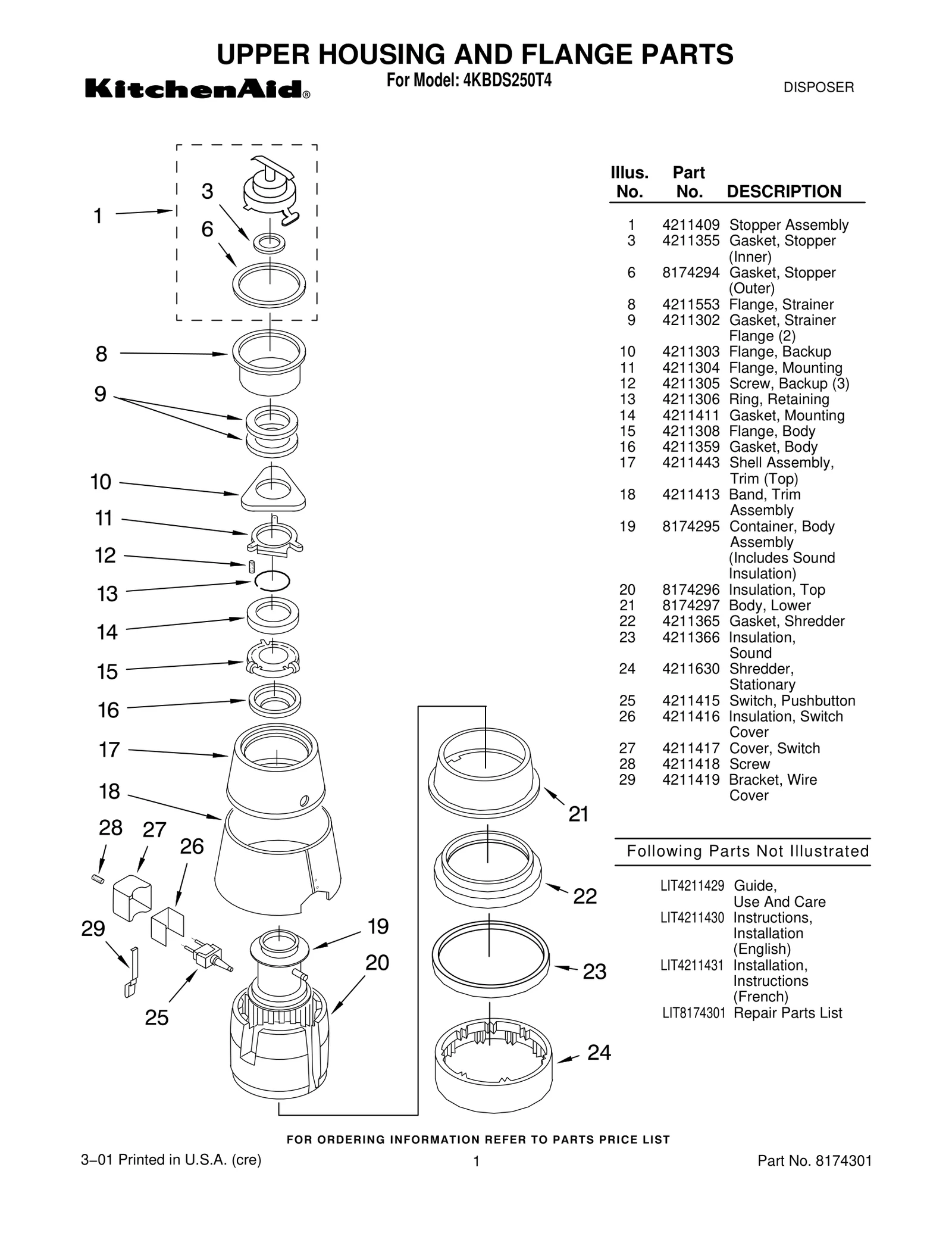 UPPER HOUSING AND FLANGE PARTS