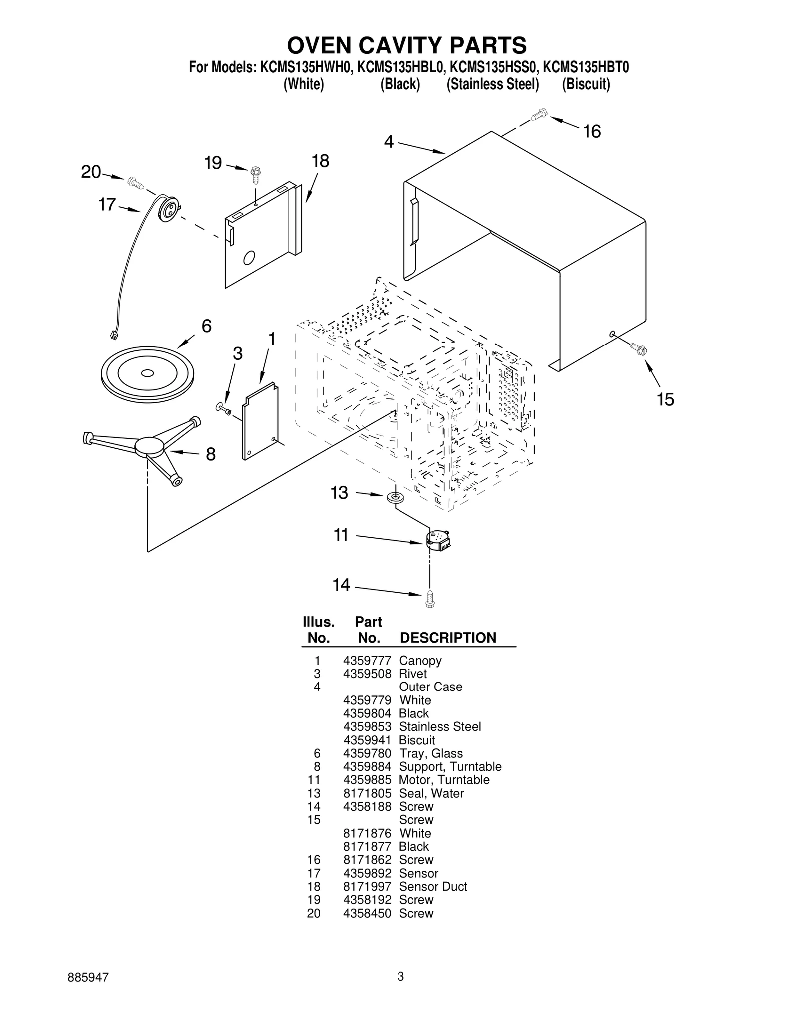 OVEN CAVITY PARTS