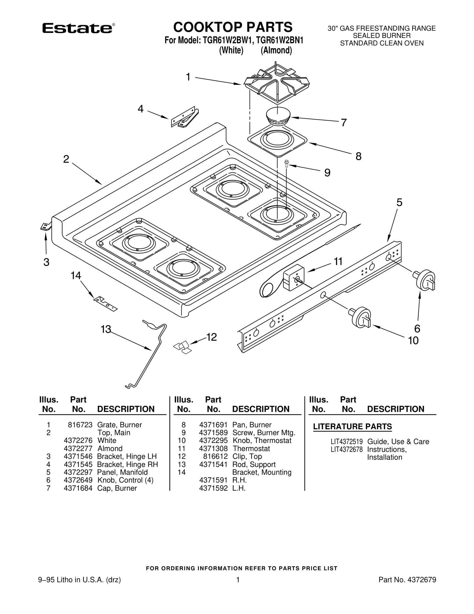 COOKTOP PARTS