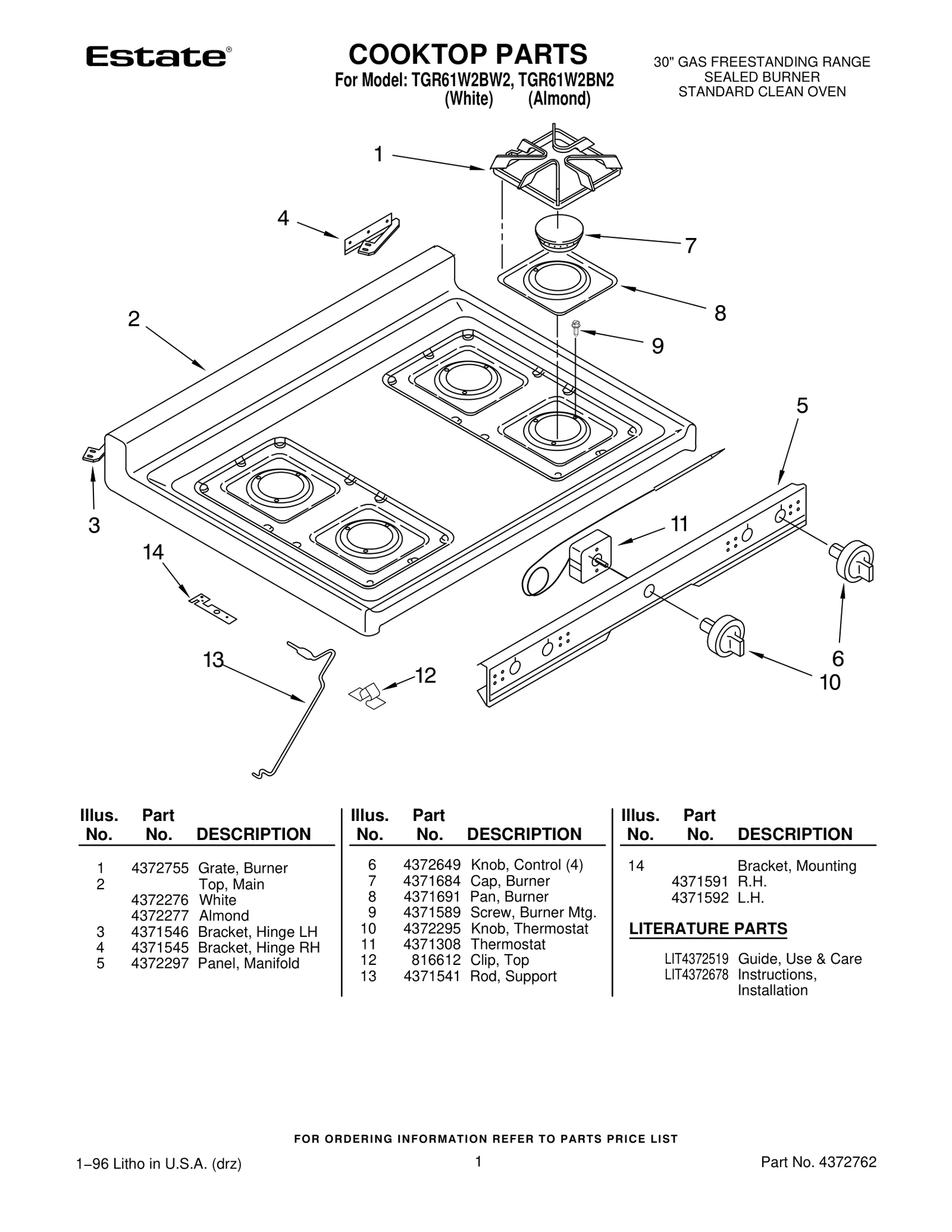 COOKTOP PARTS