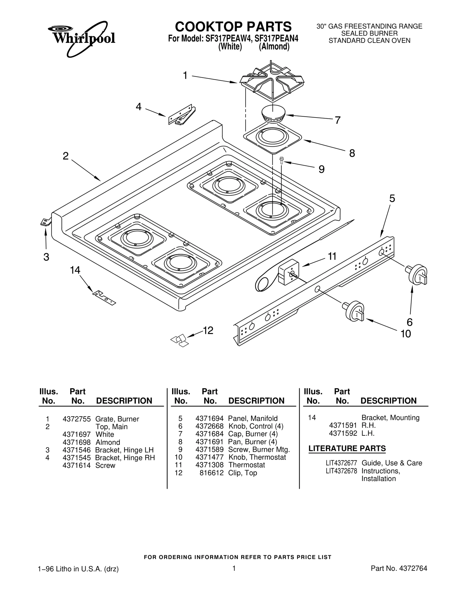 COOKTOP PARTS