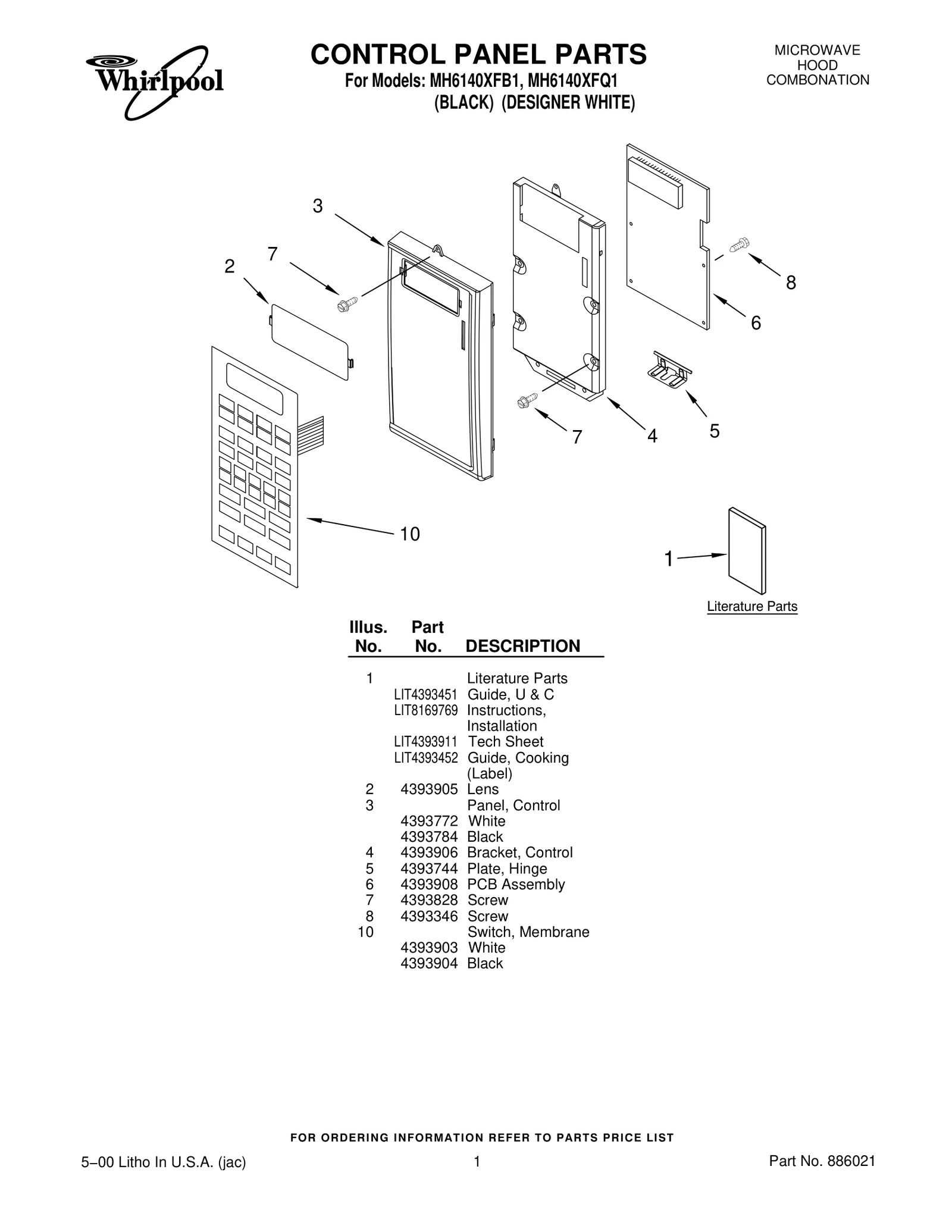 CONTROL PANEL PARTS