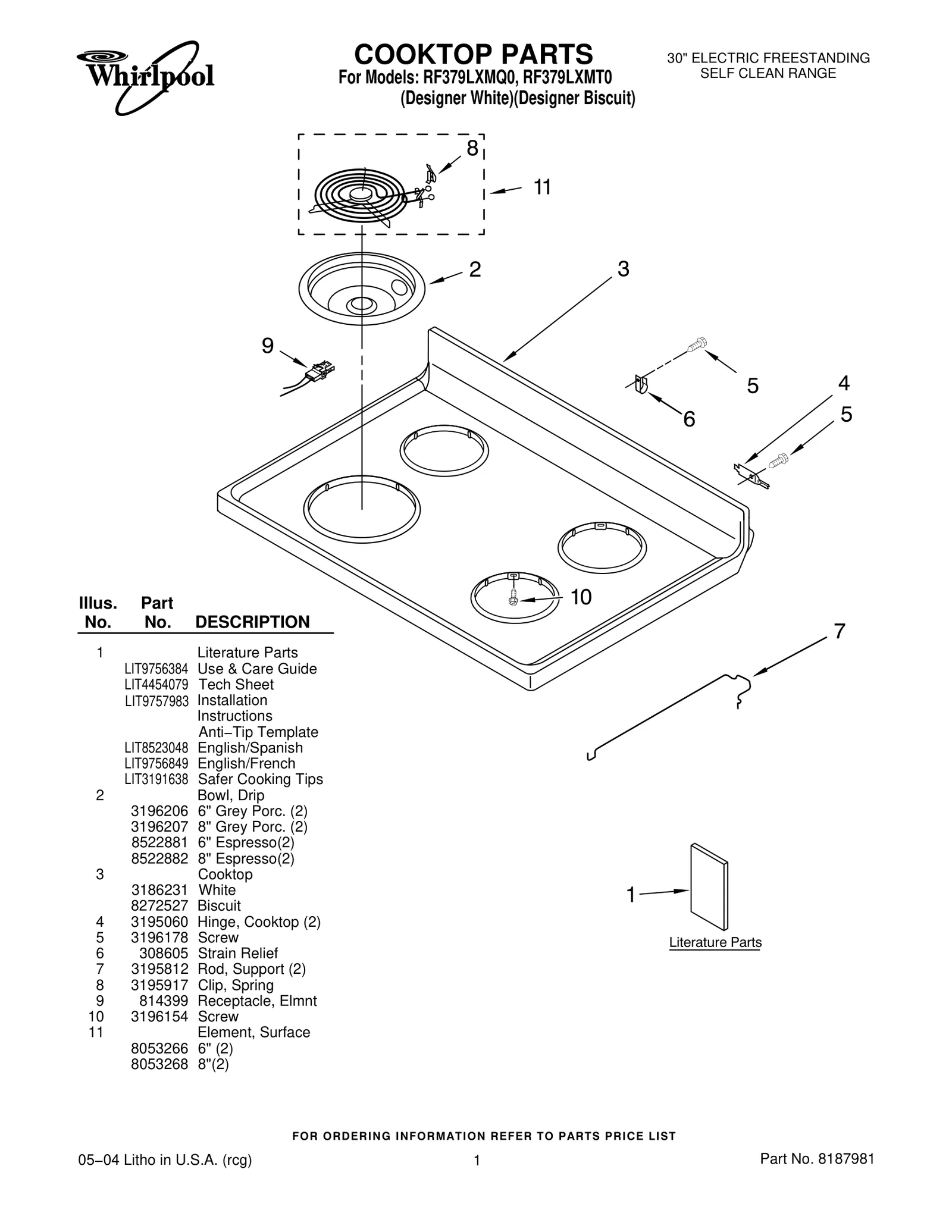 COOKTOP PARTS