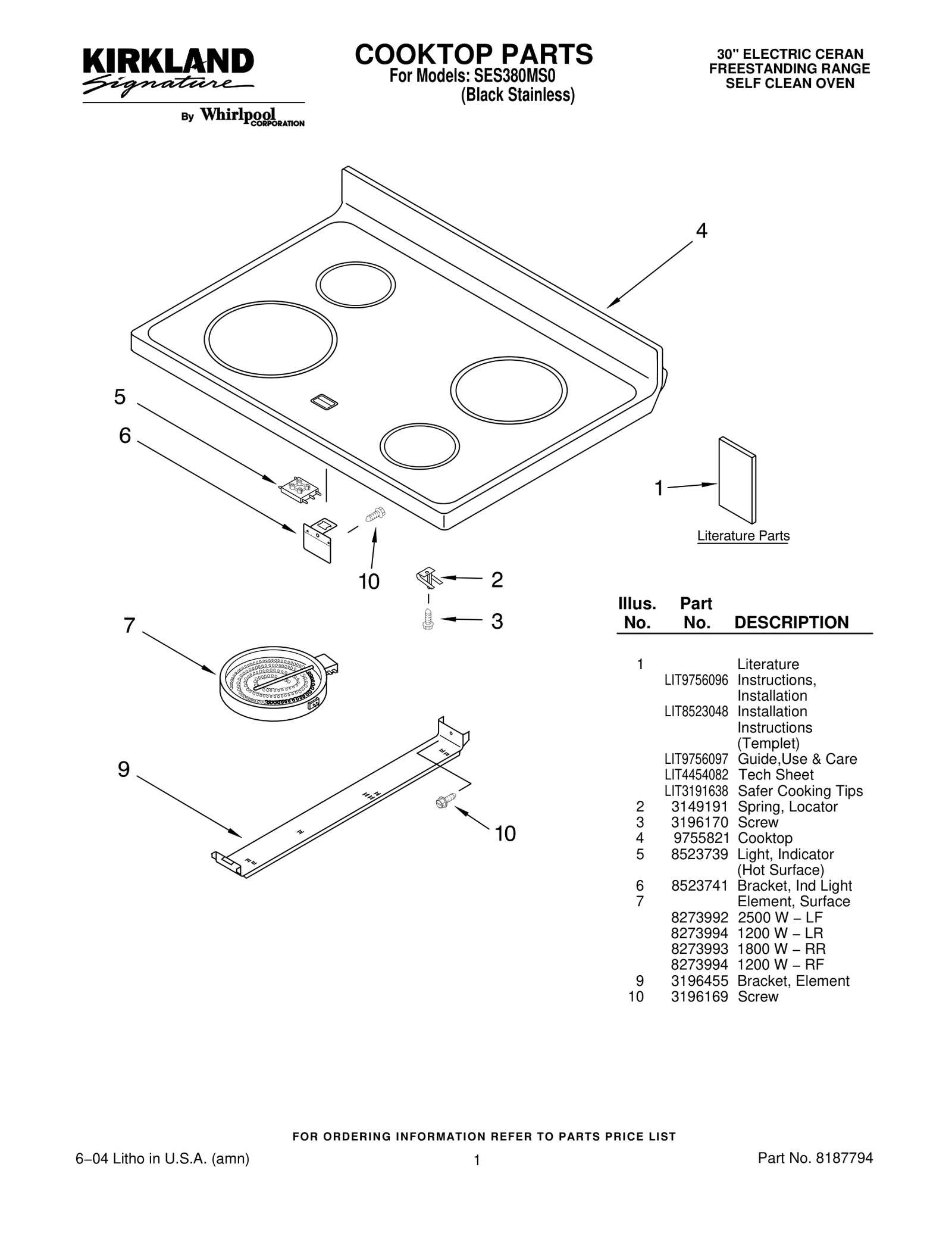 COOKTOP PARTS