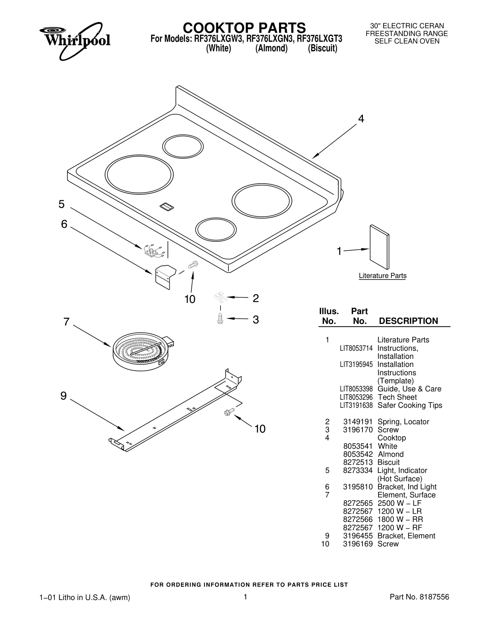 COOKTOP PARTS