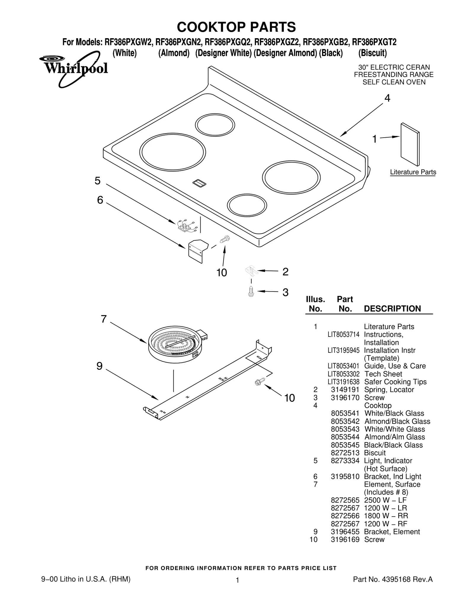 COOKTOP PARTS