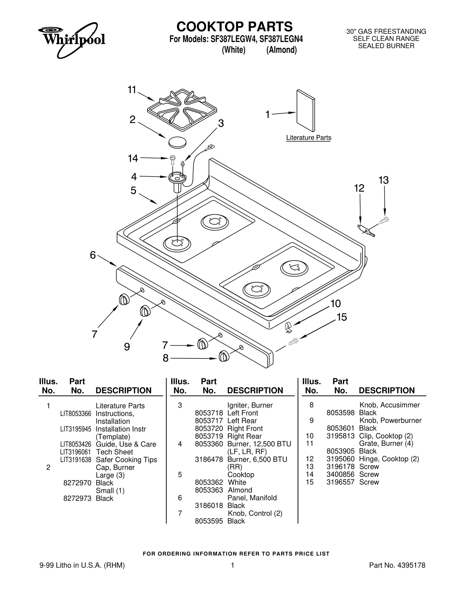 COOKTOP PARTS