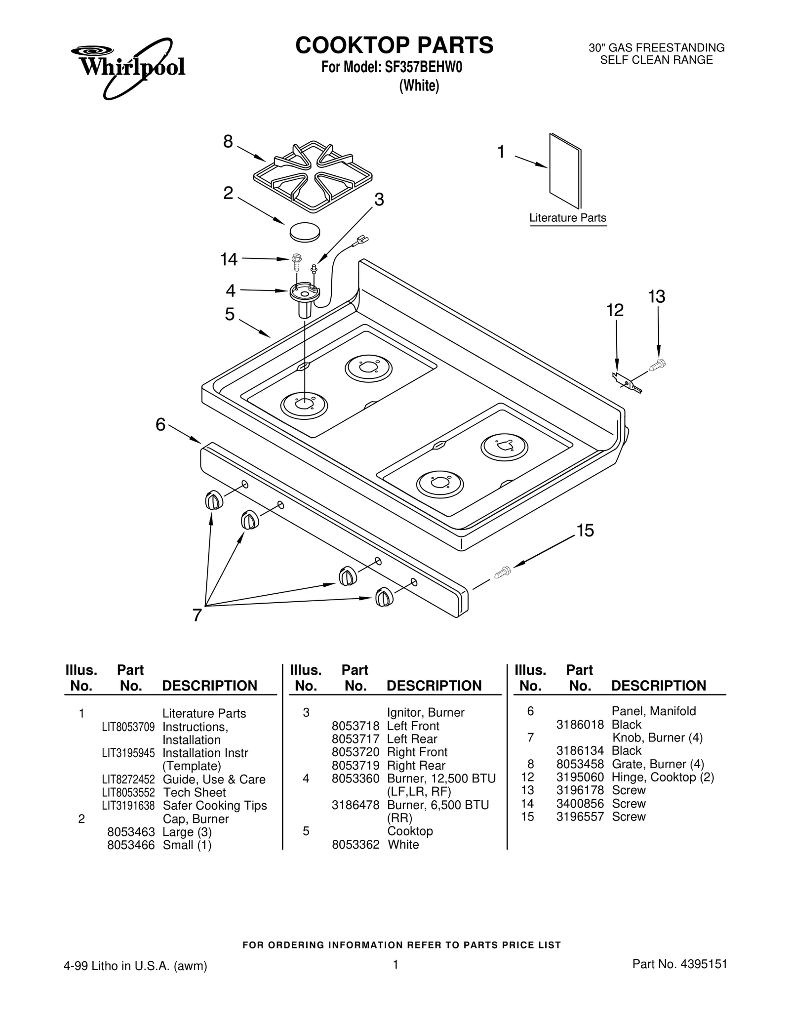 COOKTOP PARTS