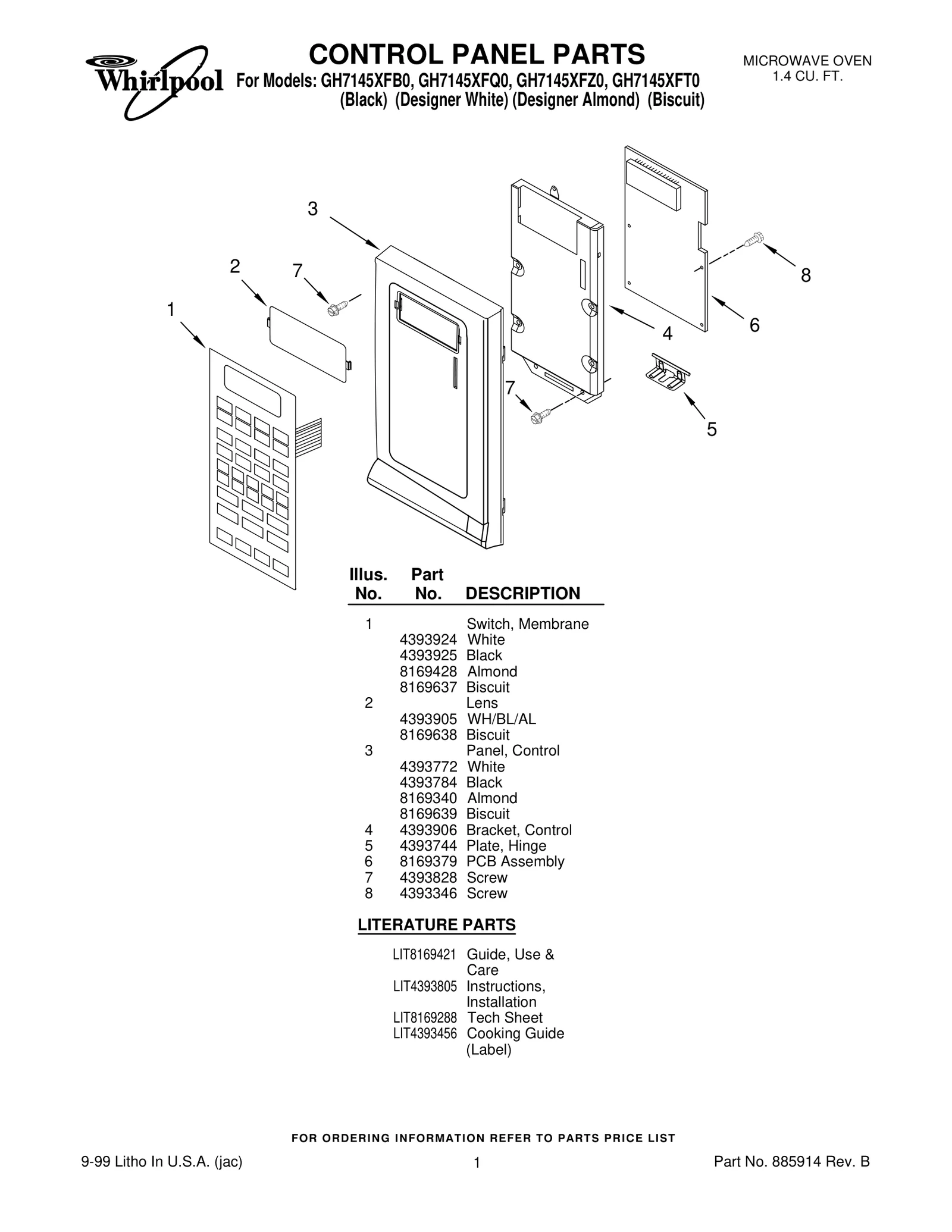 CONTROL PANEL PARTS