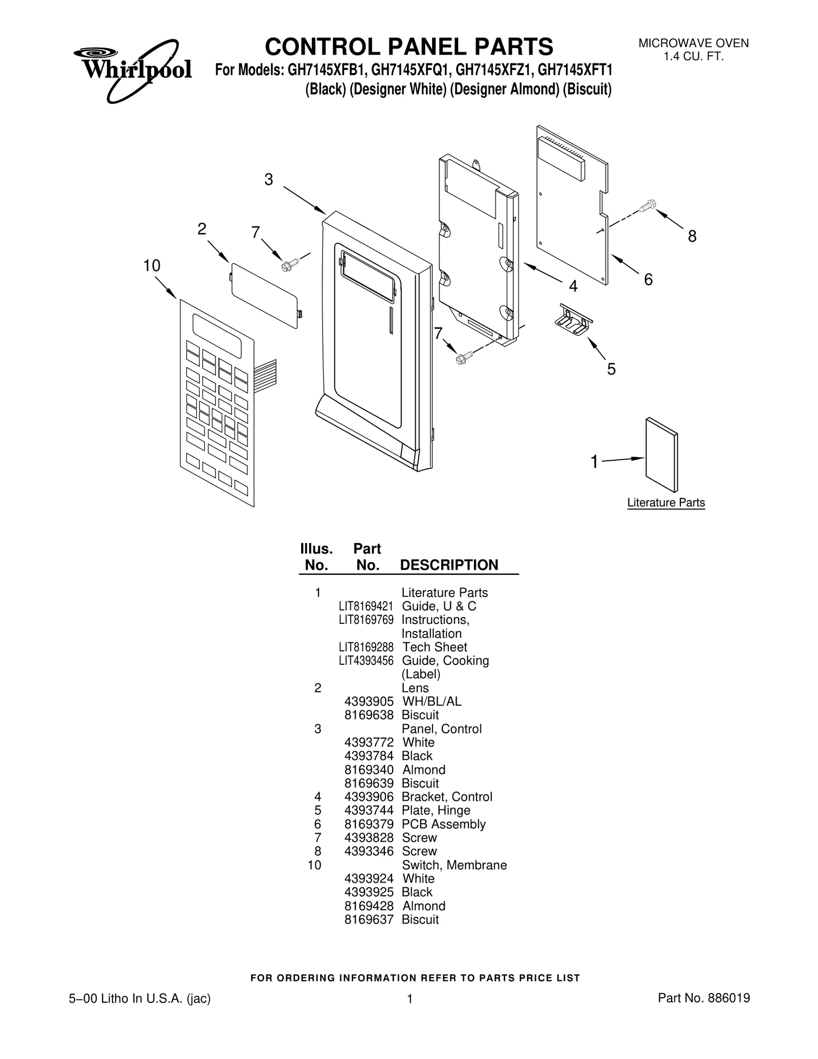 CONTROL PANEL PARTS
