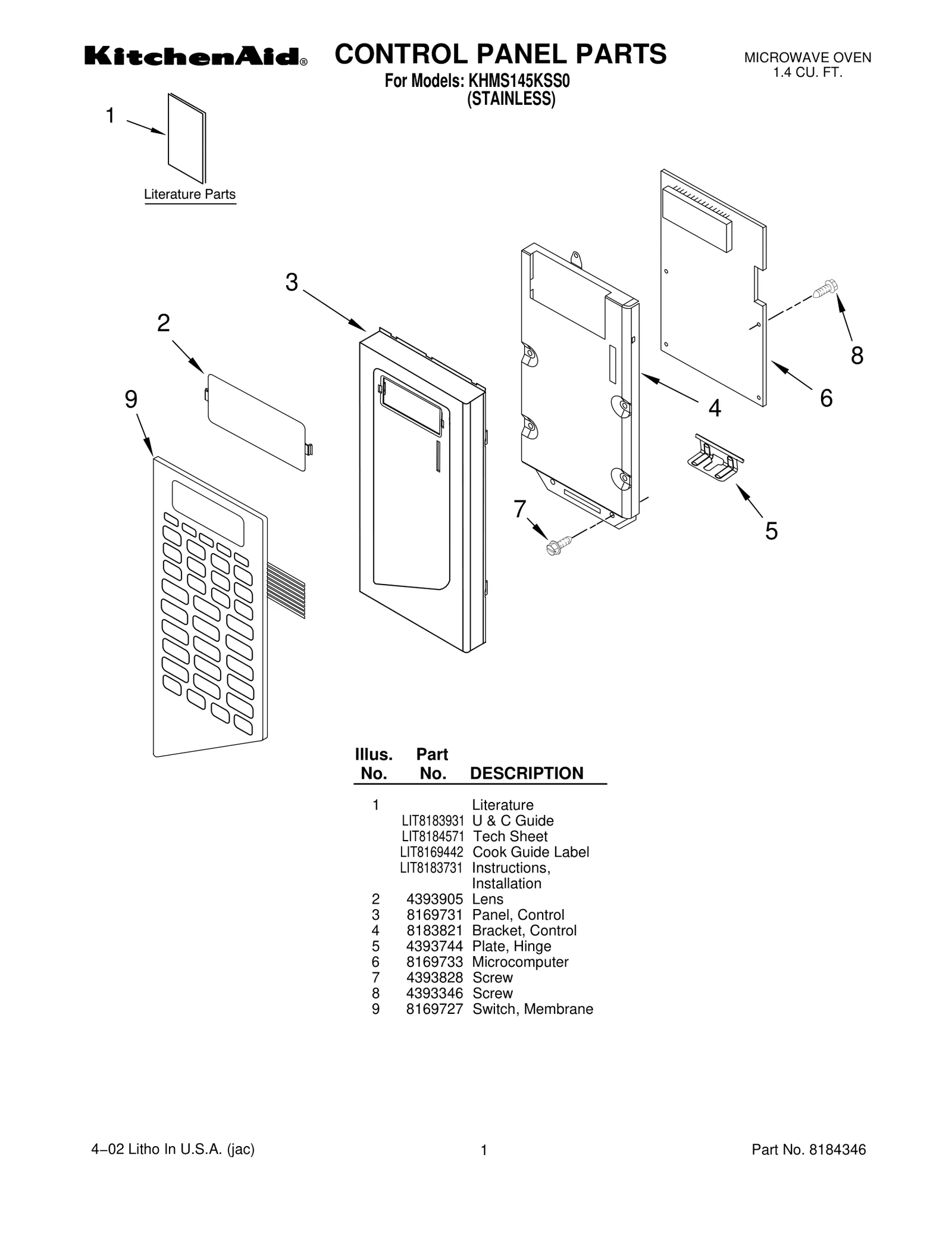 CONTROL PANEL PARTS