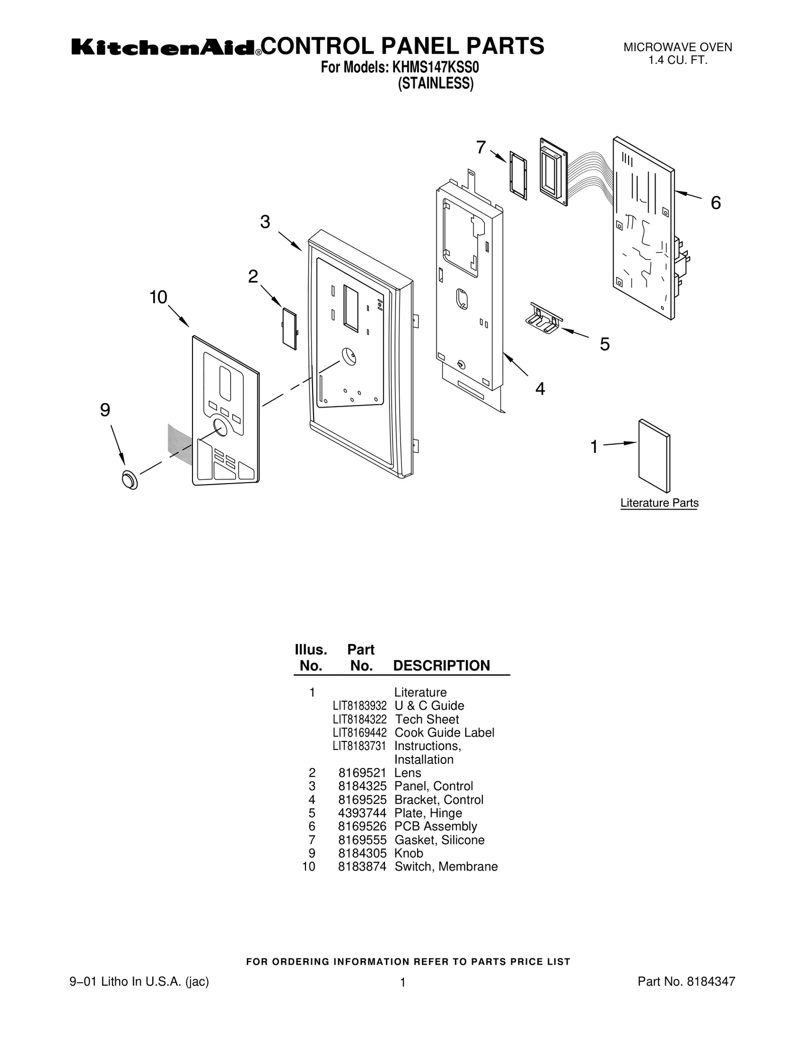 CONTROL PANEL PARTS