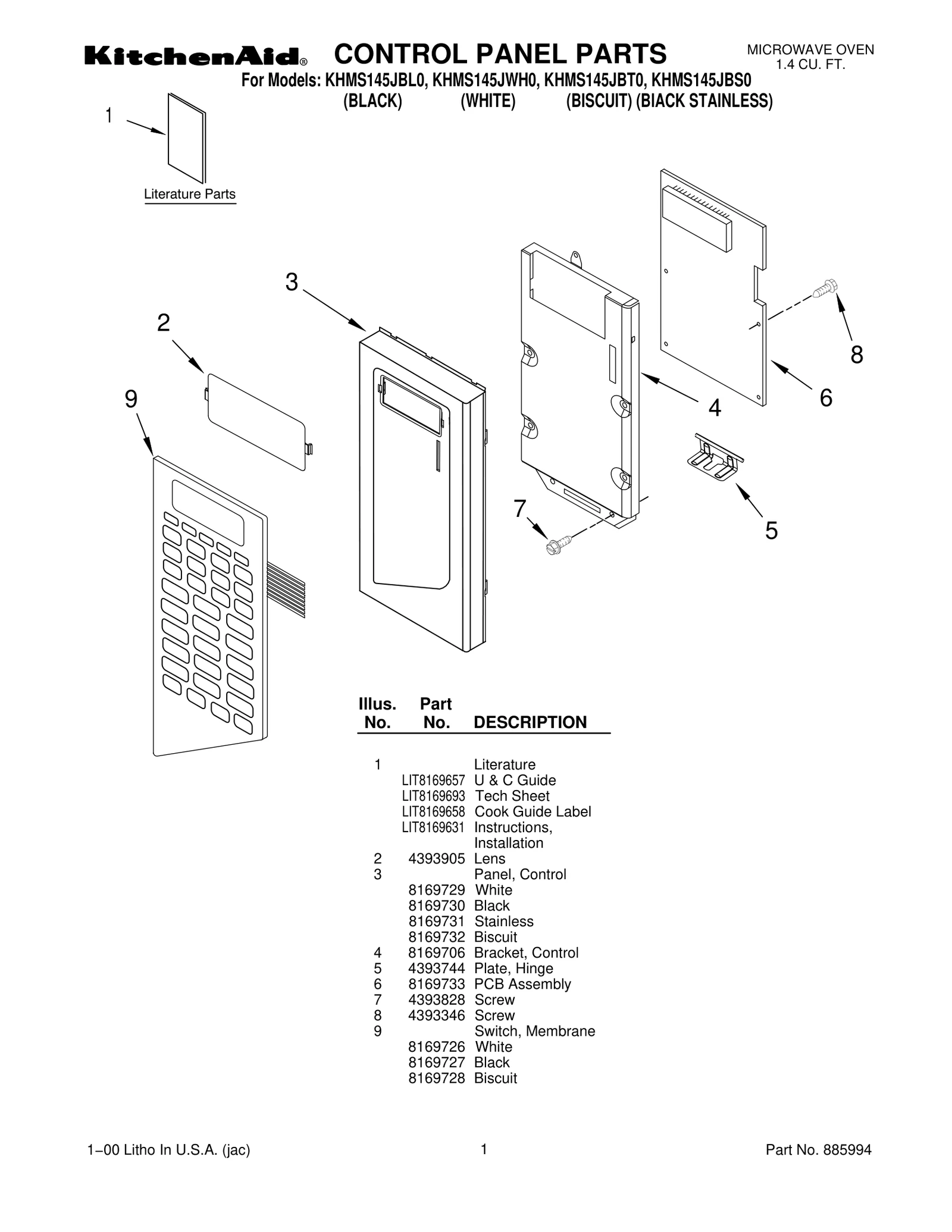 CONTROL PANEL PARTS