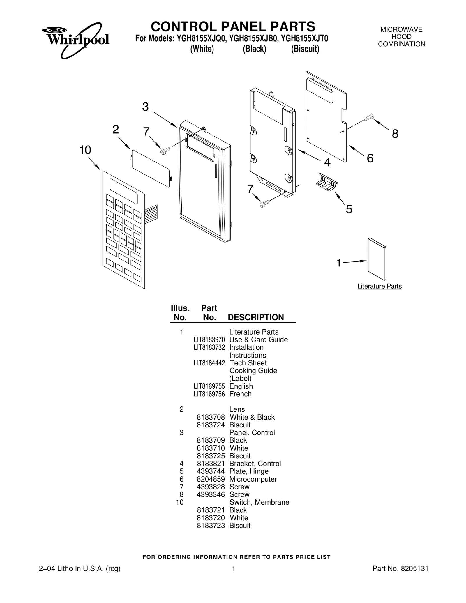 CONTROL PANEL PARTS