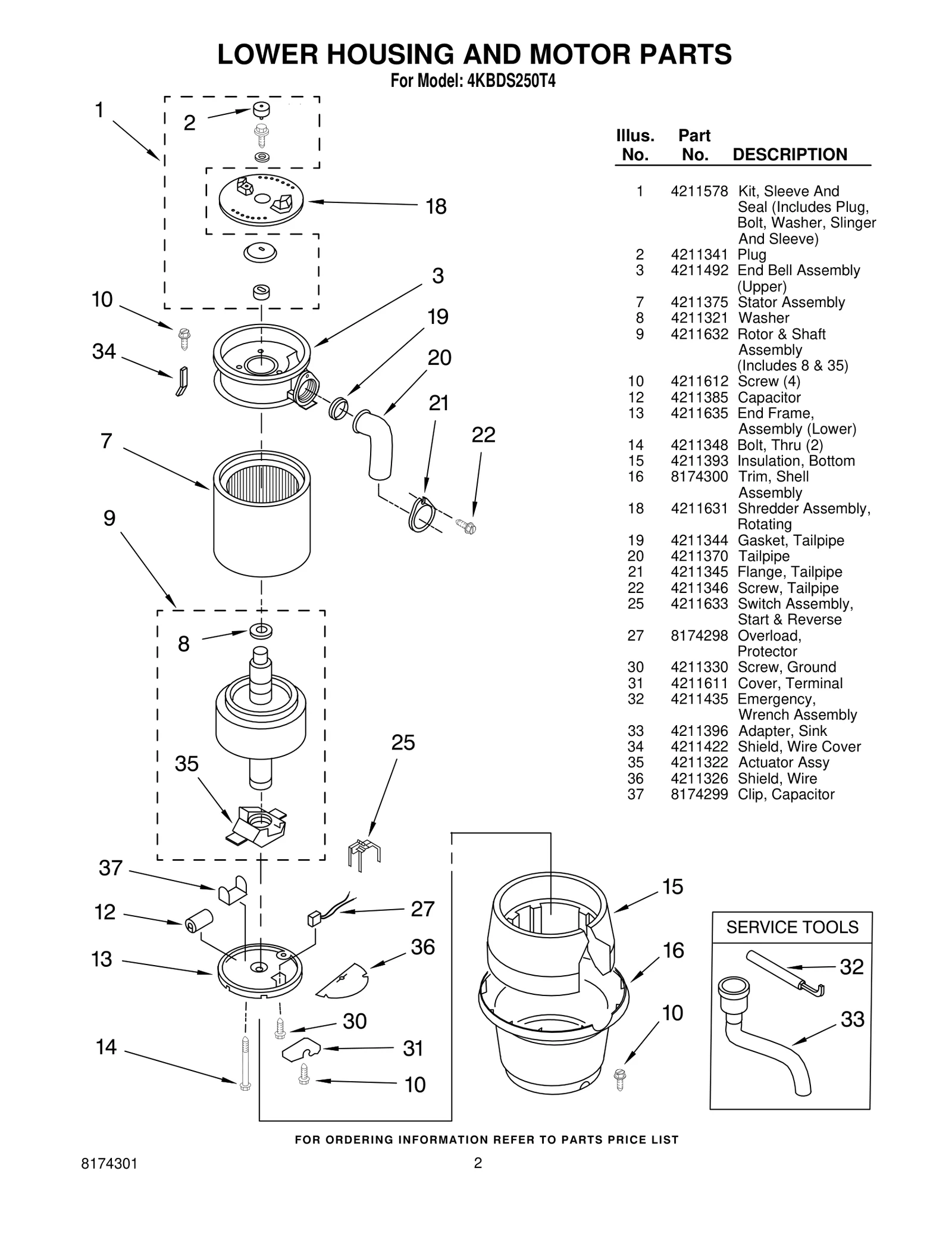 LOWER HOUSING AND MOTOR PARTS