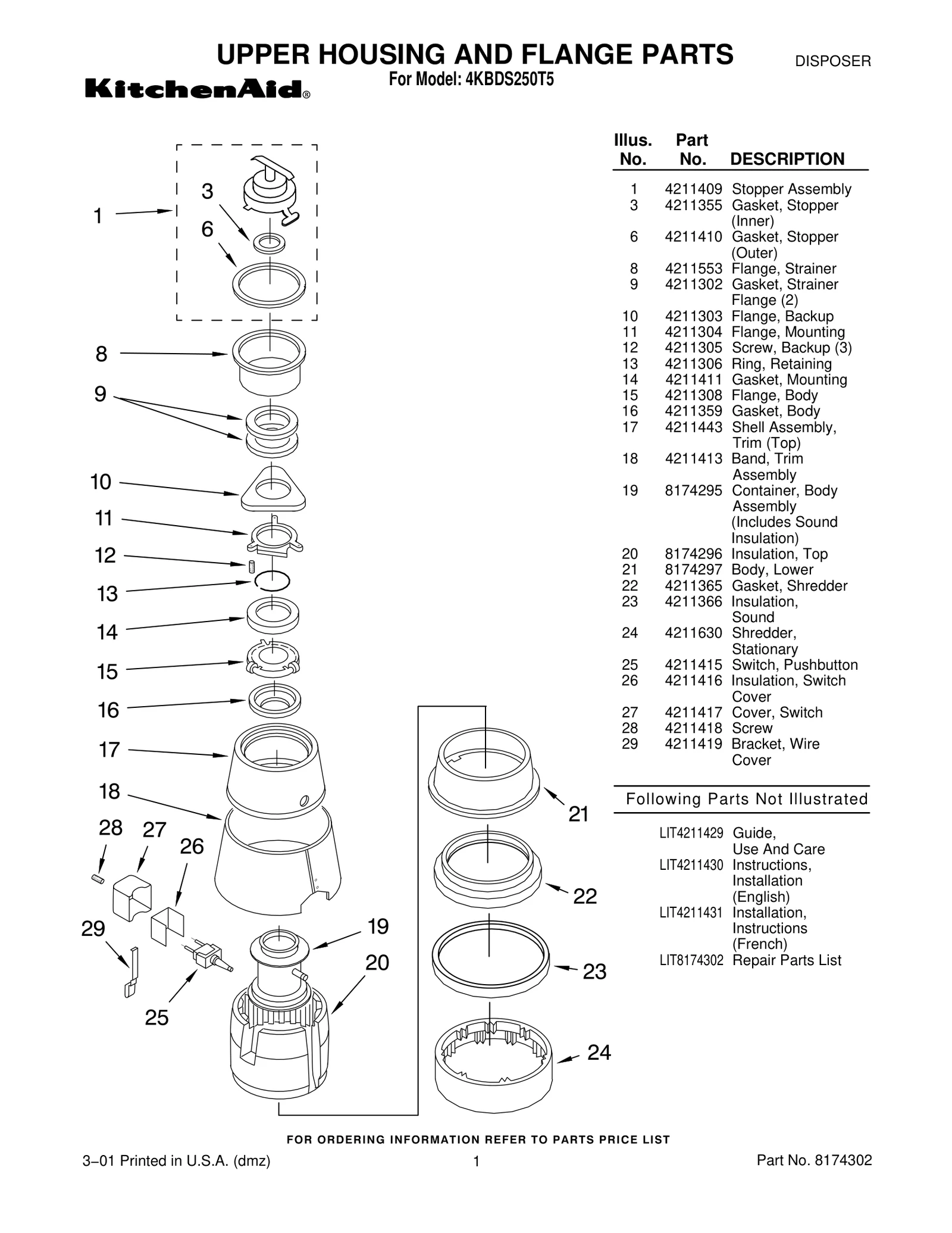 UPPER HOUSING AND FLANGE PARTS