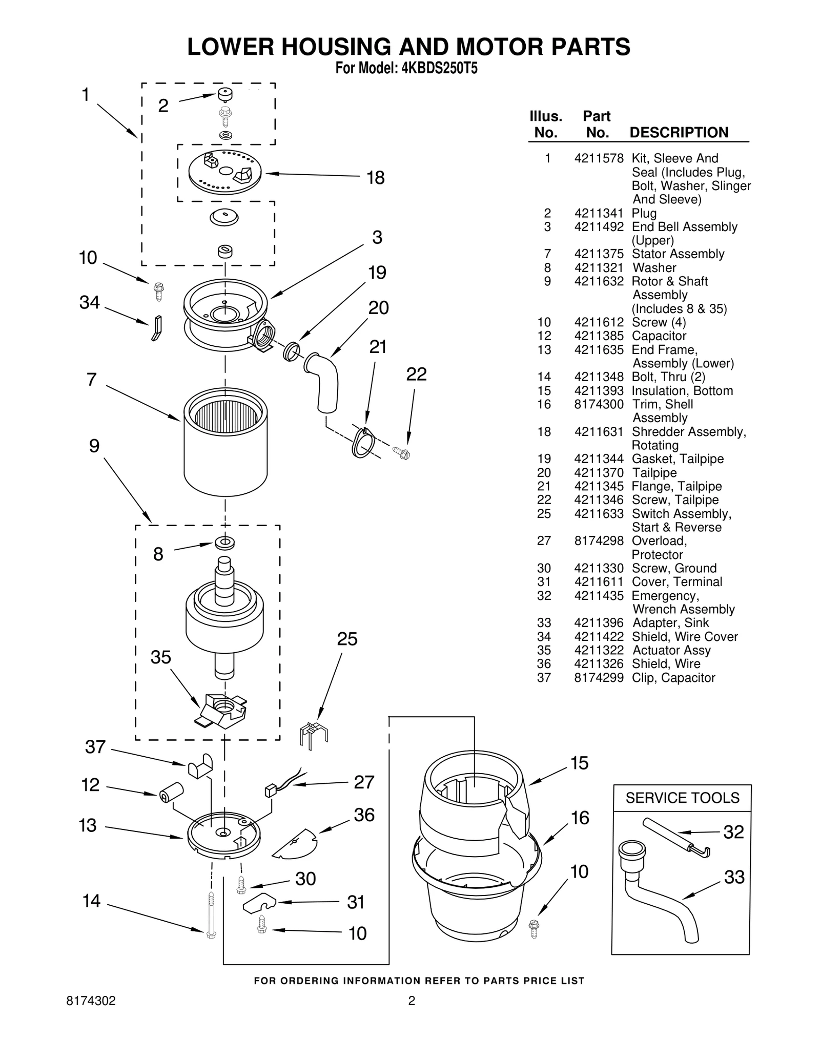 LOWER HOUSING AND MOTOR PARTS