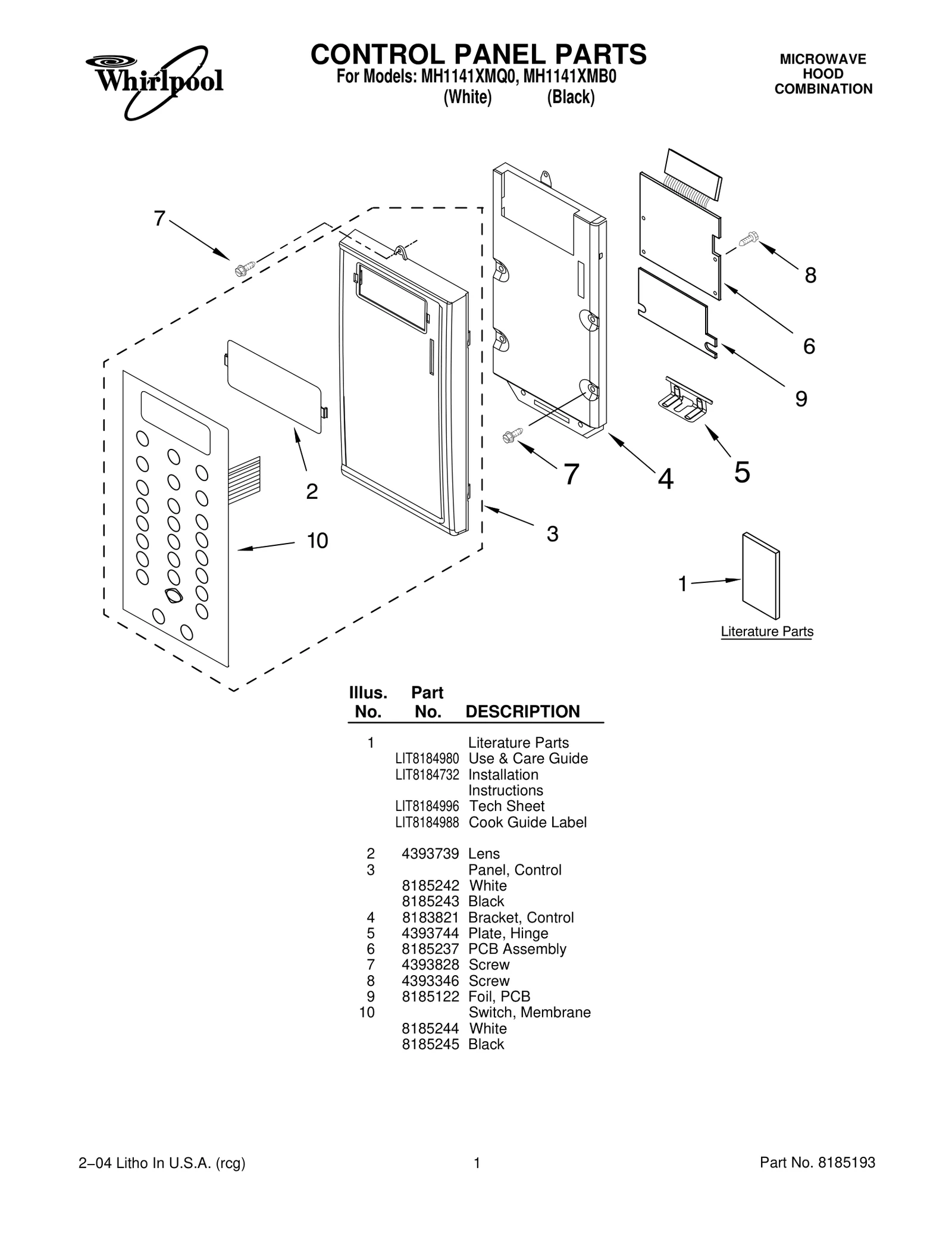 CONTROL PANEL PARTS